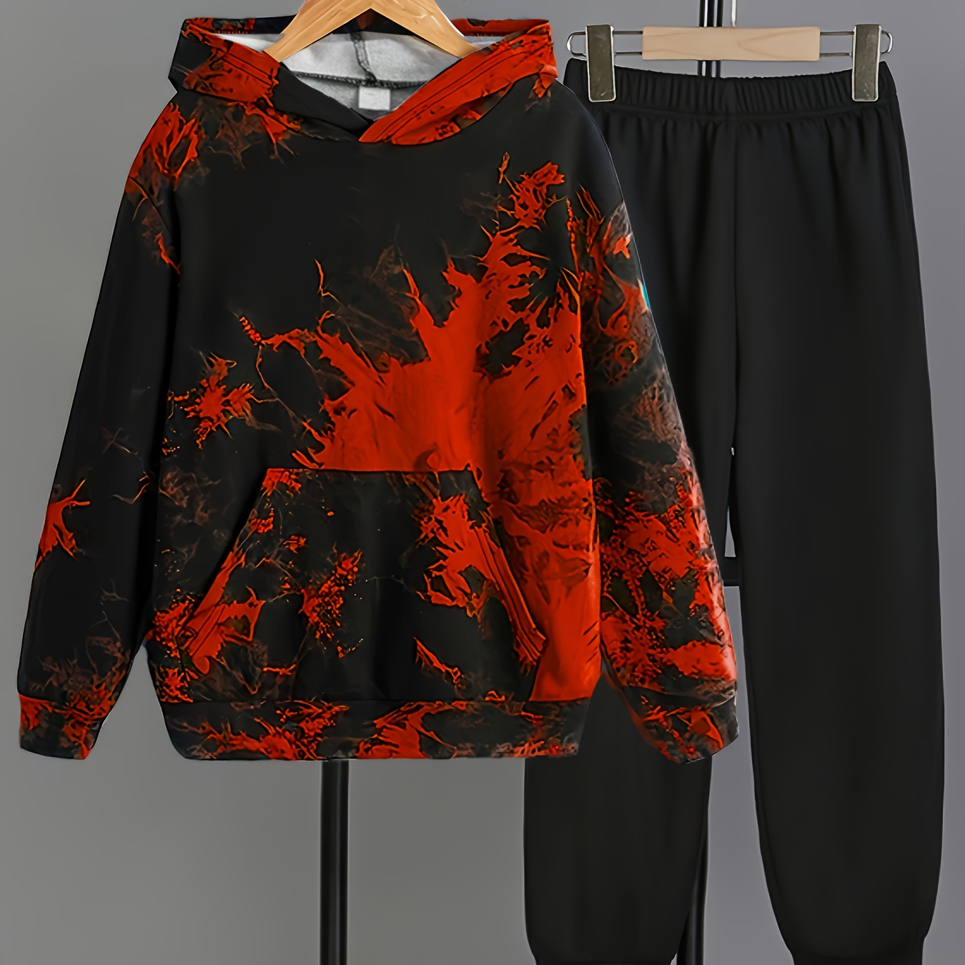 

2pcs Boy's Tie-dye Pullover Outfit, Hoodie & Sweatpants Set, Trendy Hooded Long Sleeve Top, Kid's Clothes For Spring Fall Winter, As Gift