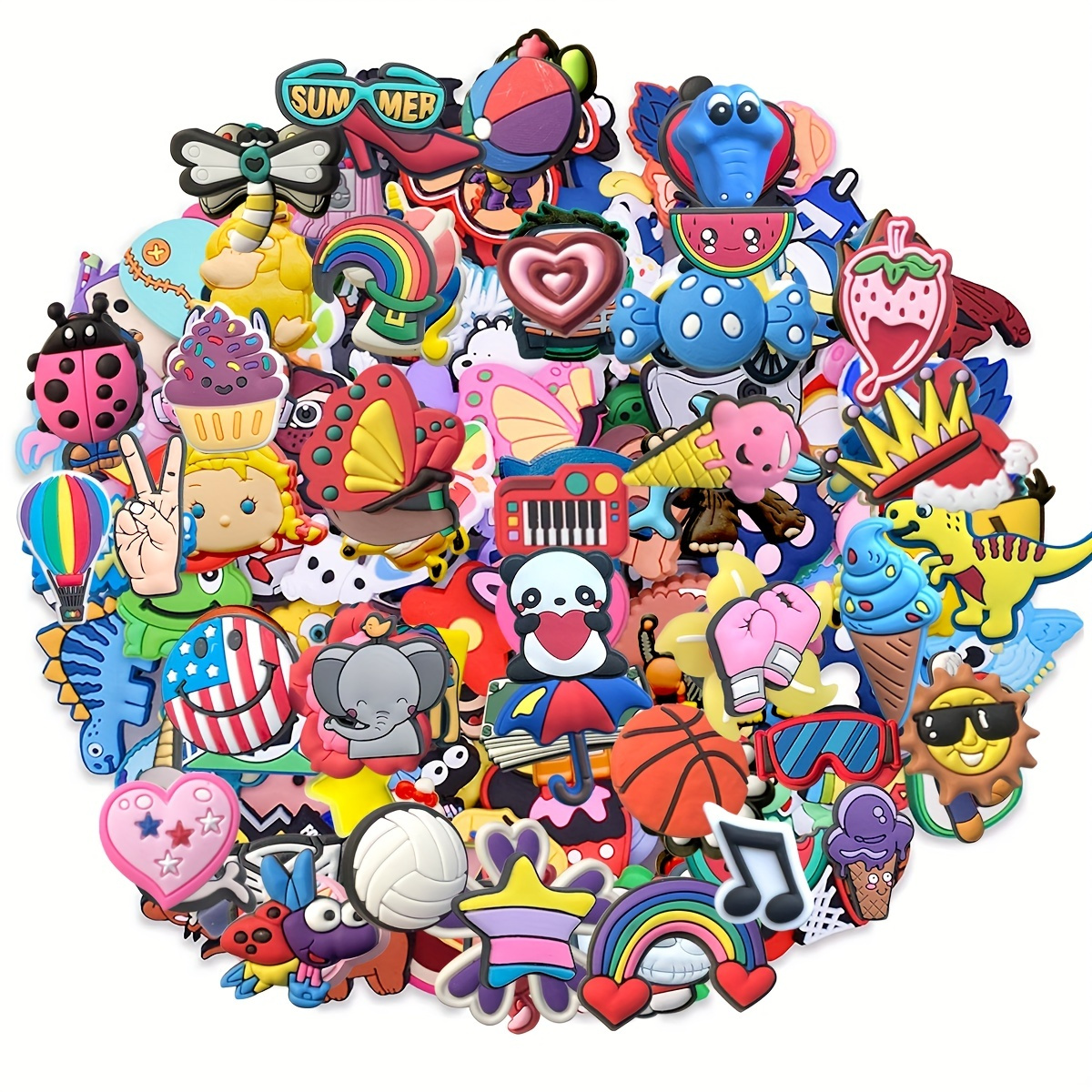 

Lot Of 100pcs Random Shoe Charms For Shoes Decoration Charms