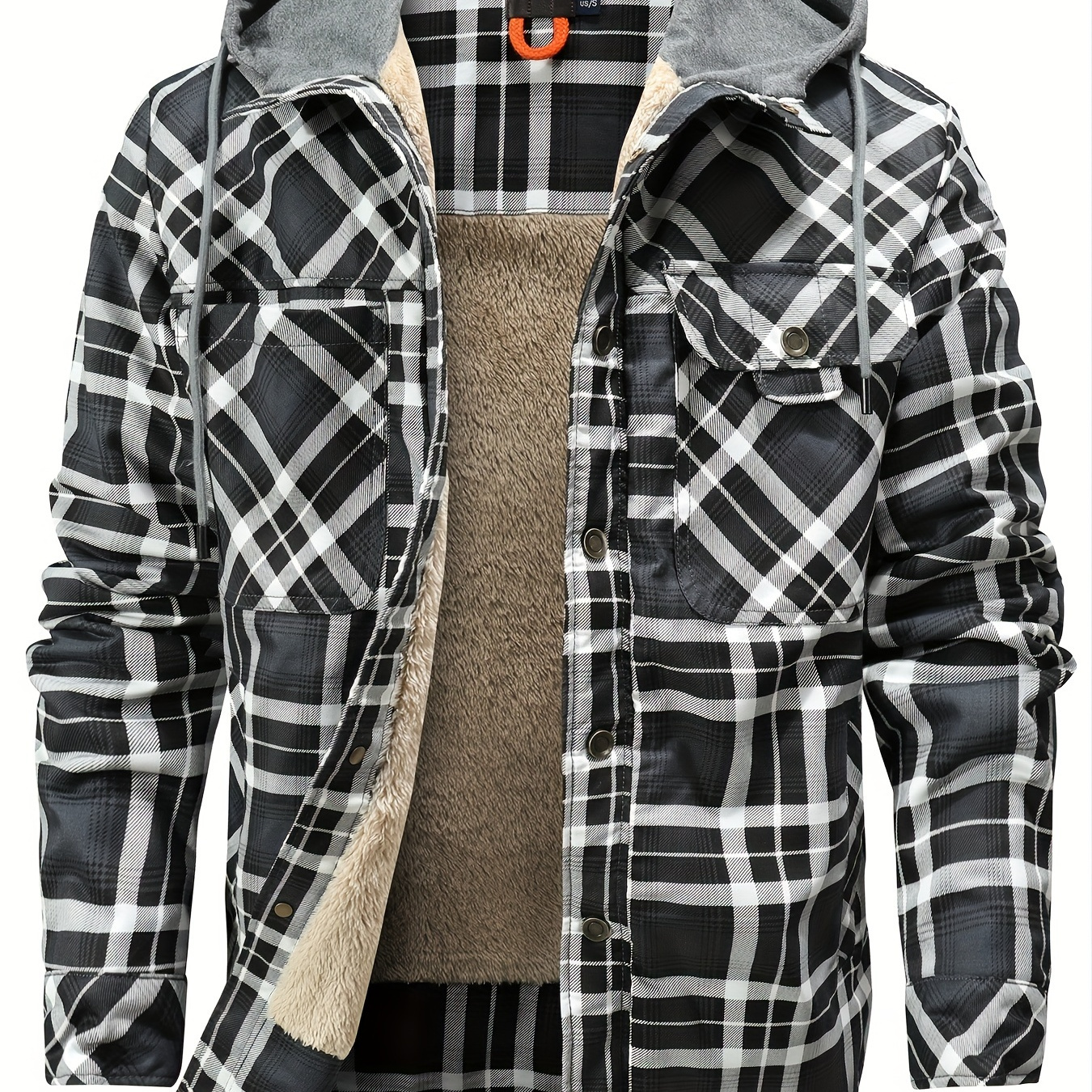 

Men's Outdoor Casual Shirt Type Fleece Hooded Jacket