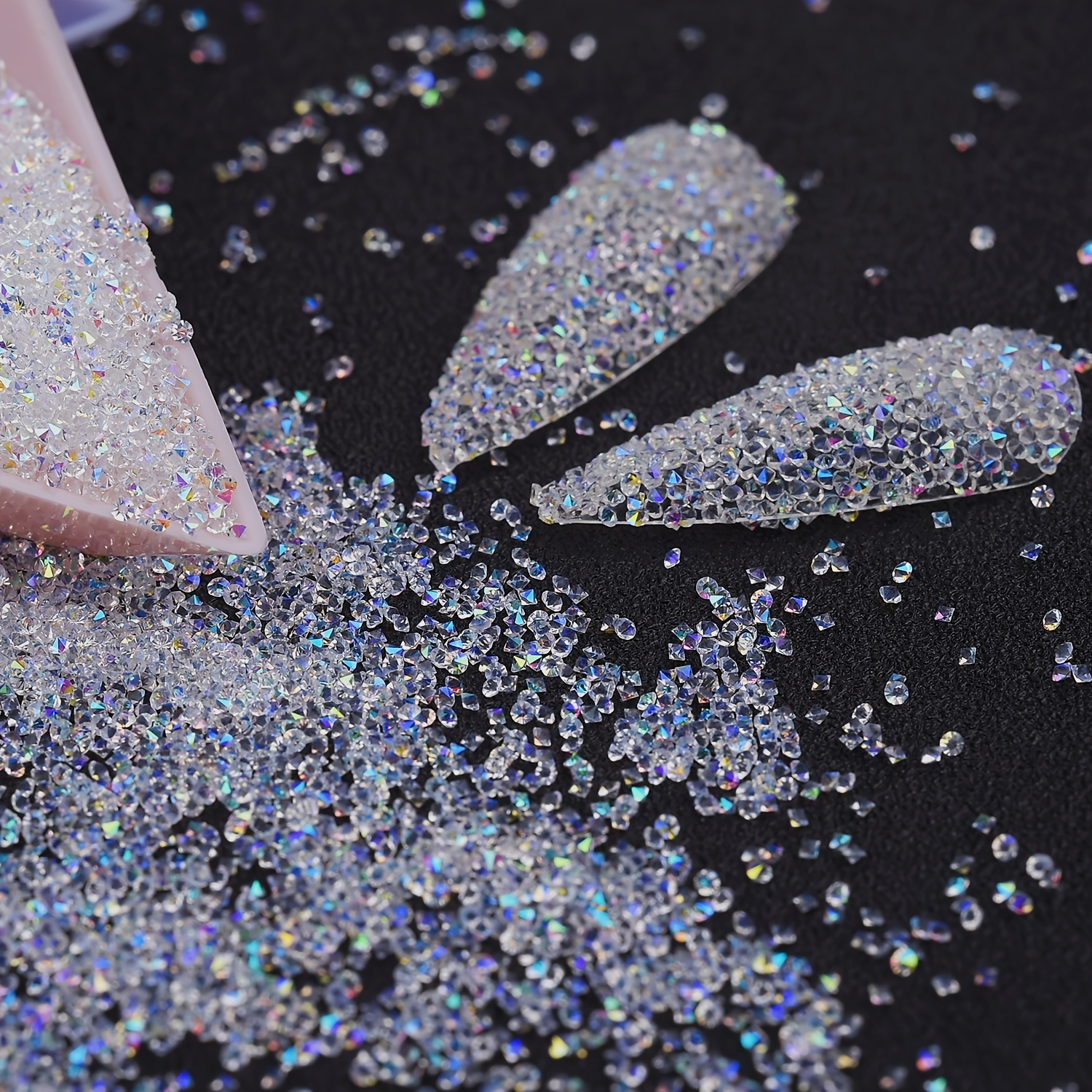 

10000pcs Pixie Nail Crystals Rhinestones-micro Nail Beads 1.2mm Mini Glass Dust Nail Jewels-tiny Small Gems Stones Iridescent Shine-charms Accessories For Nail Art (clear Ab)