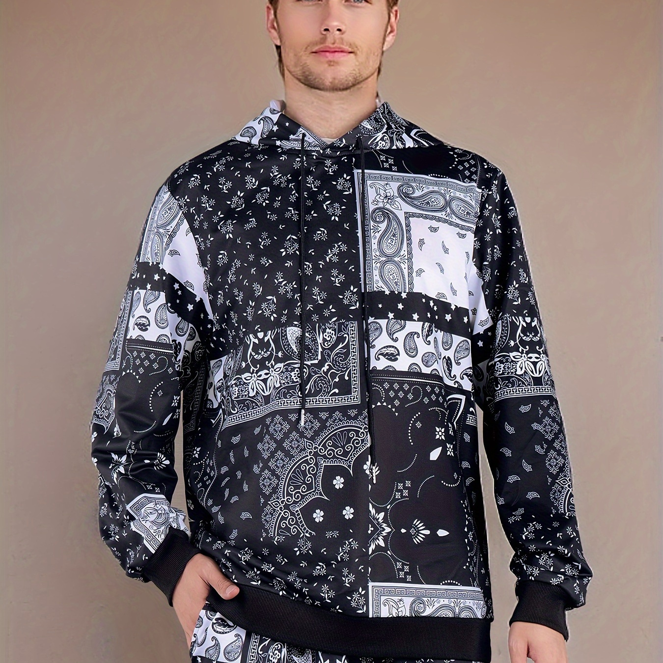 Retro Paisley Bandana Print Hoodie Cool Hoodies Men Men's - Temu