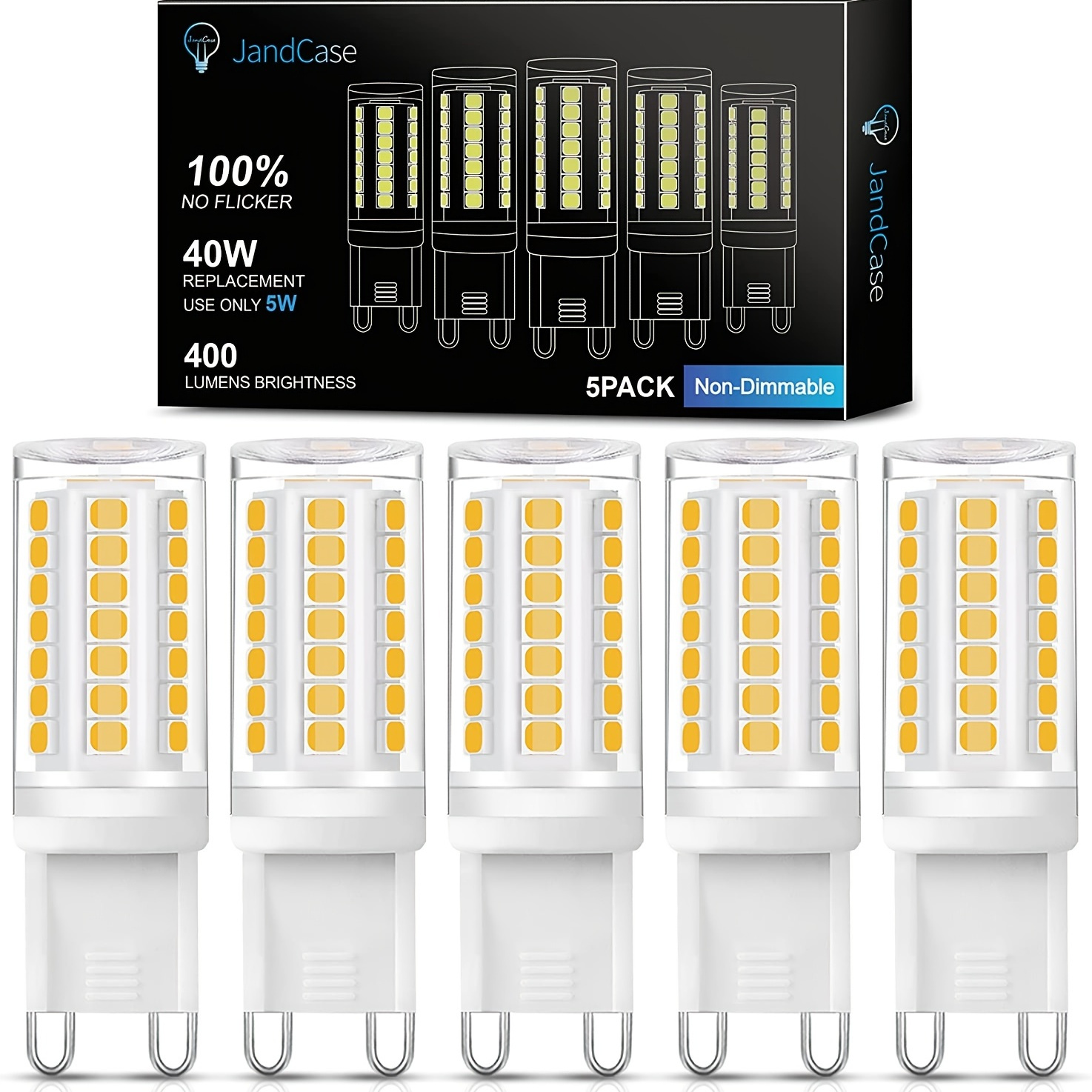 AGOTD Ampoules LED G9 4W Equivalente 40W Halogène Lumière, 400 lumens, non  dimmable AC220-240V, Angle de 360 (blanc chaud, Lot de 10) : :  Luminaires et Éclairage