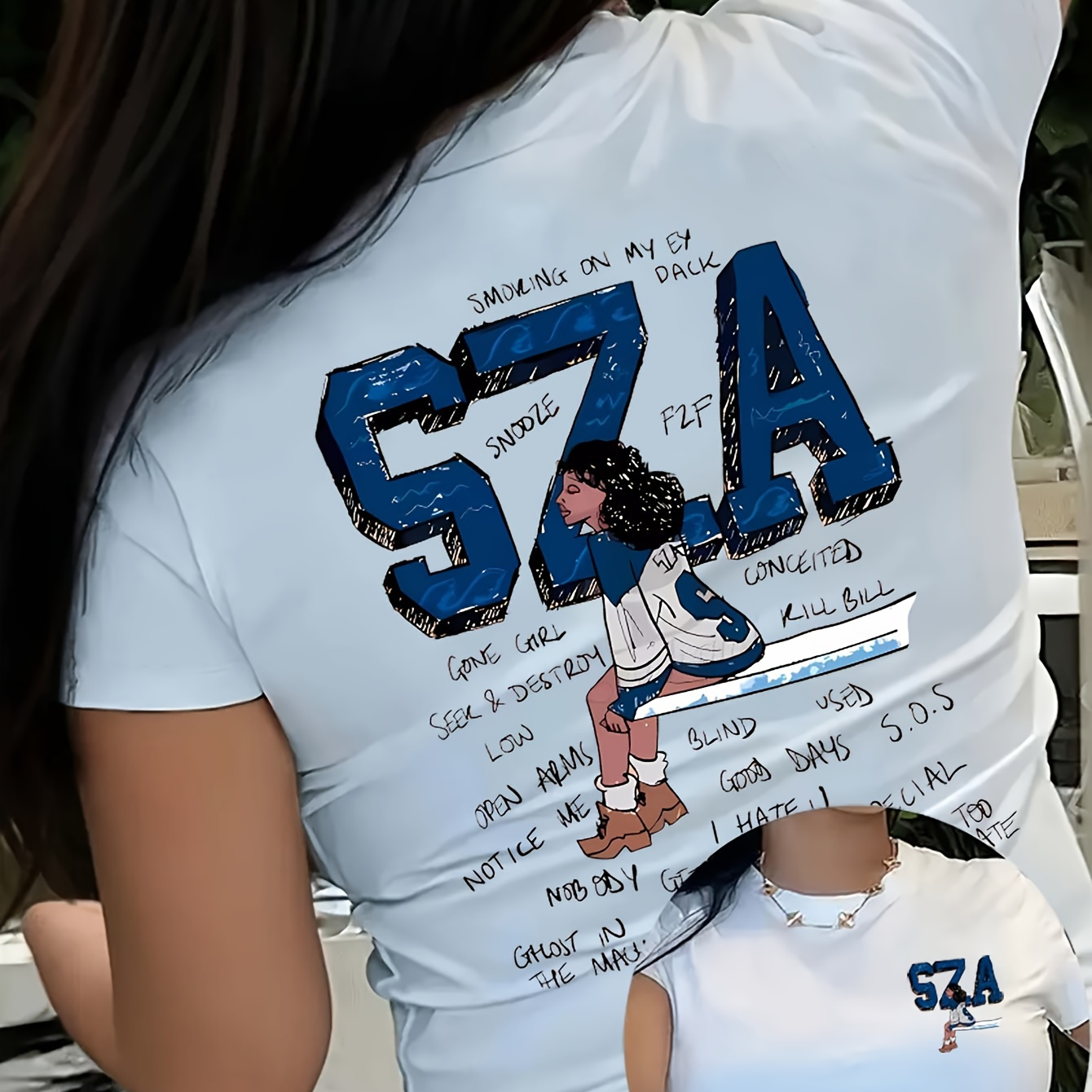 

Figure Print Crew Neck T-shirt, Casual Short Sleeve T-shirt For Spring & Summer, Women's Clothing