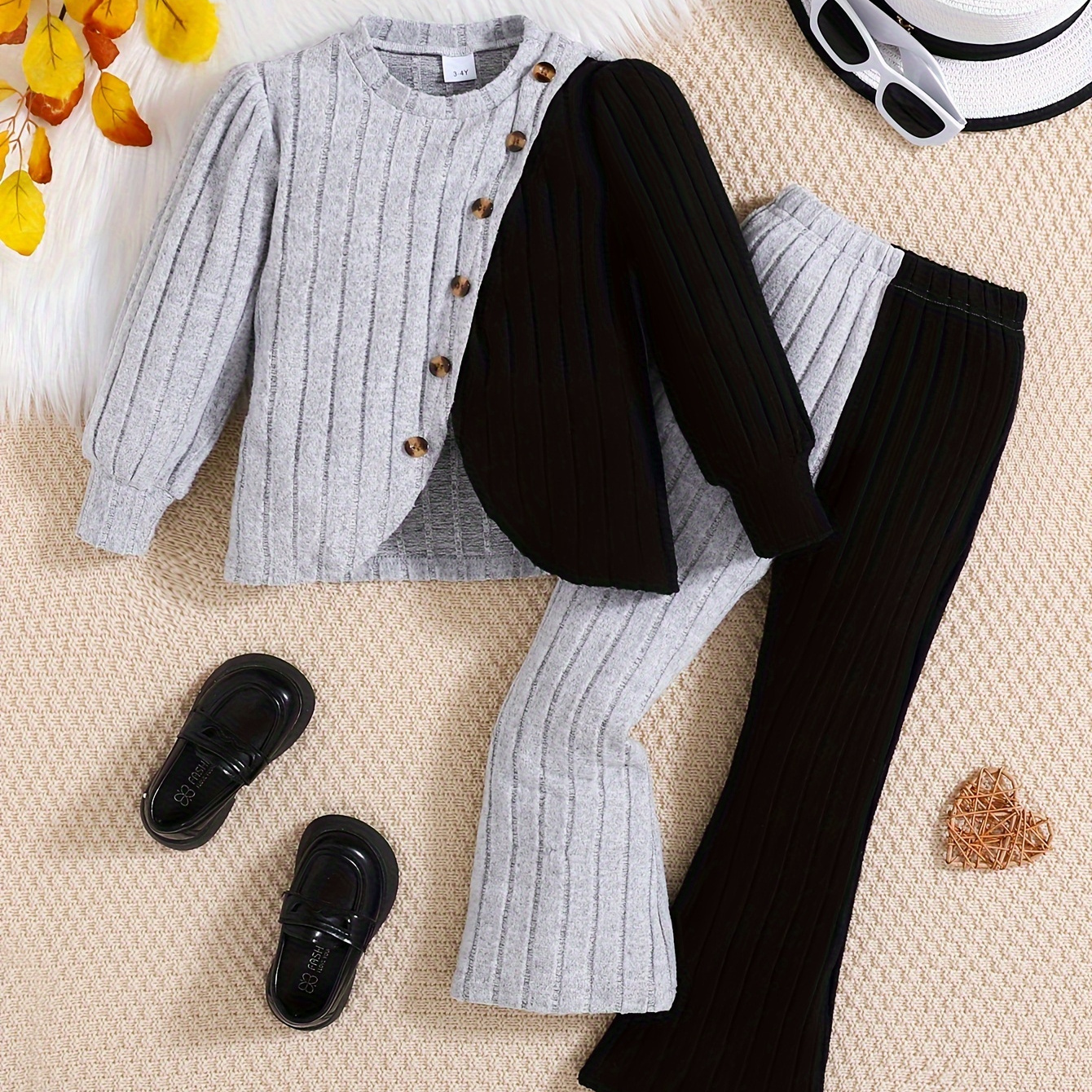 

' Set, 3-4y, , Round , Irregular , Long Sleeve Top Pants, , Polyester , Regular Fit, , No , Long Pants, For