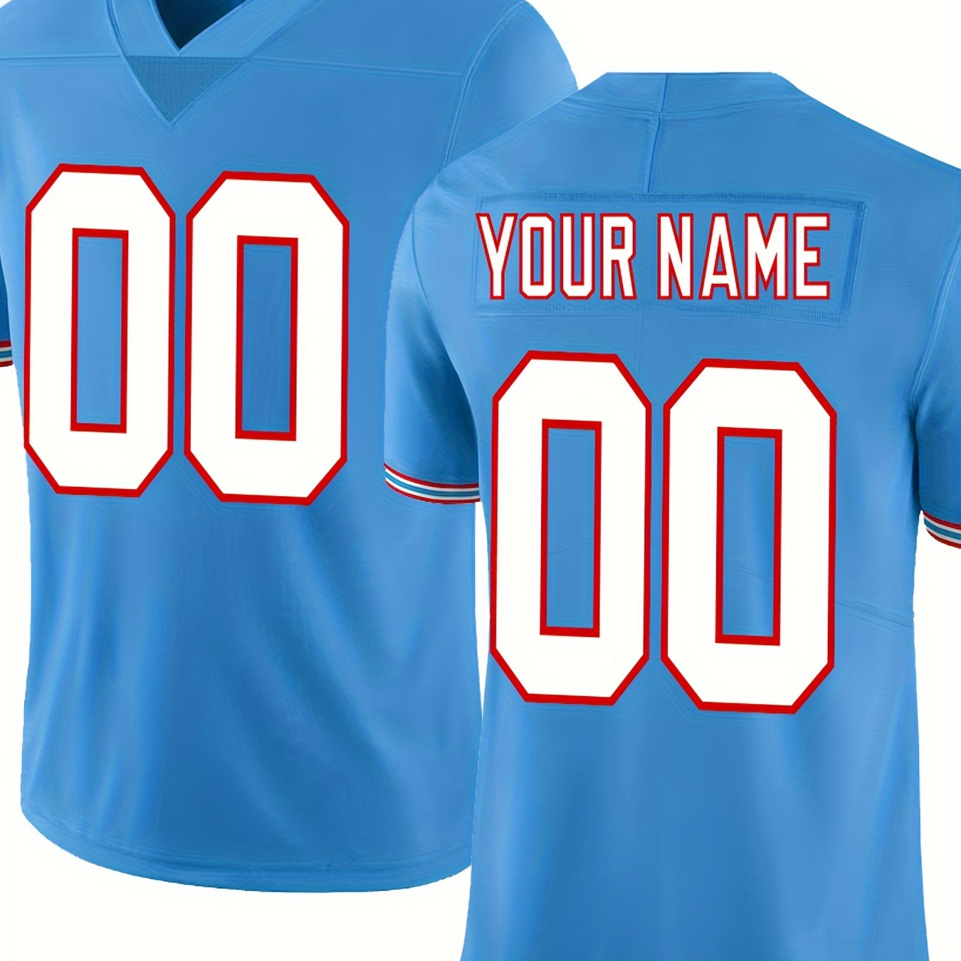 

Men's Customized Name & Number Embroidery Football Jersey, Short Sleeve Football Shirt For Training & Competition