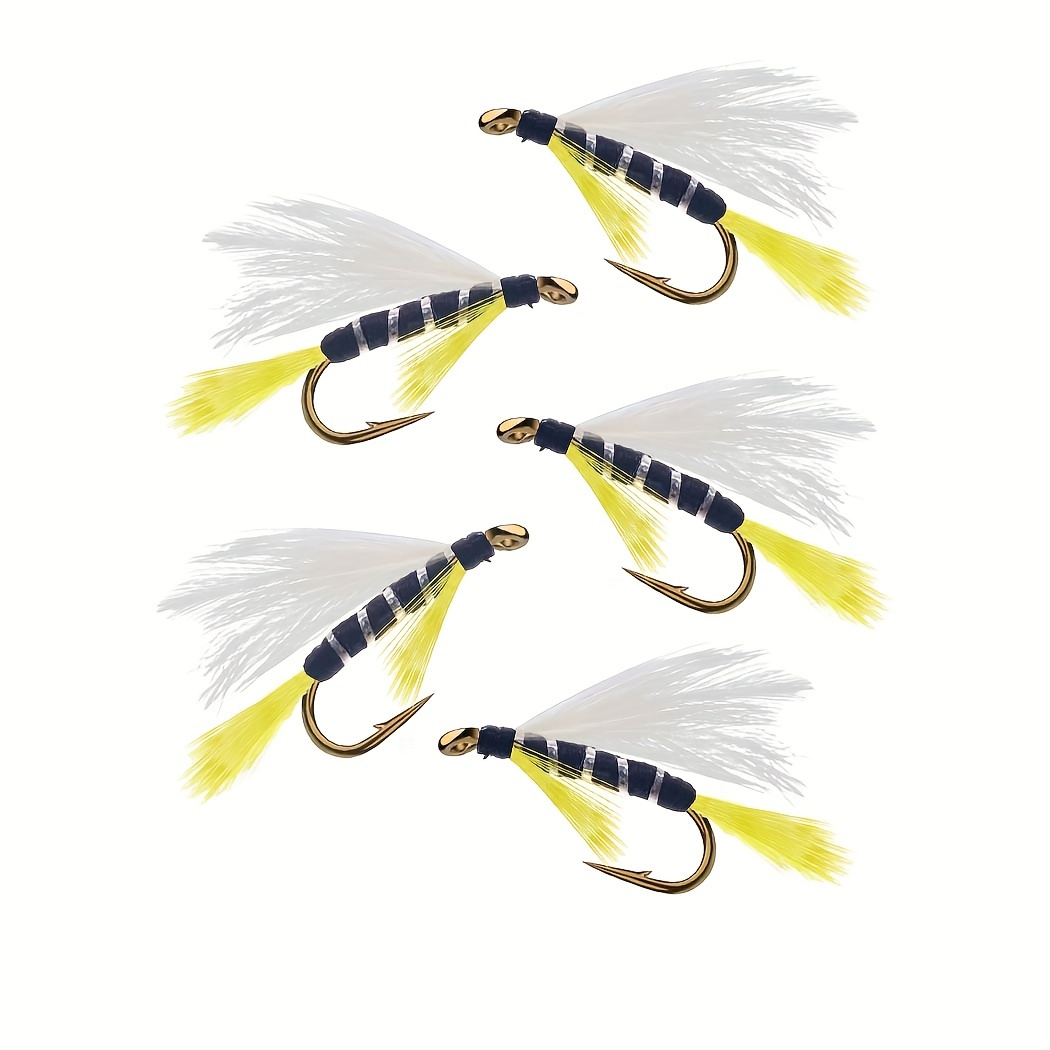 Feather Moth Nymph Flies Fly Fishing Lures Bait Trout Bass - Temu