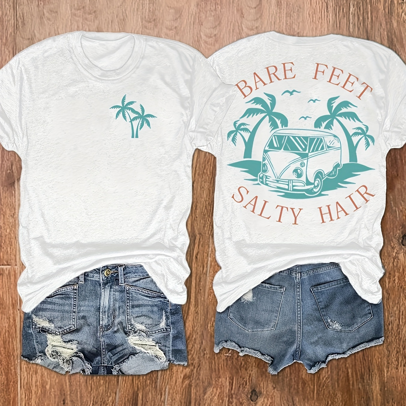 

T-shirt, Short Sleeve Crew Neck Casual Top For Summer & Spring, Women's Clothing
