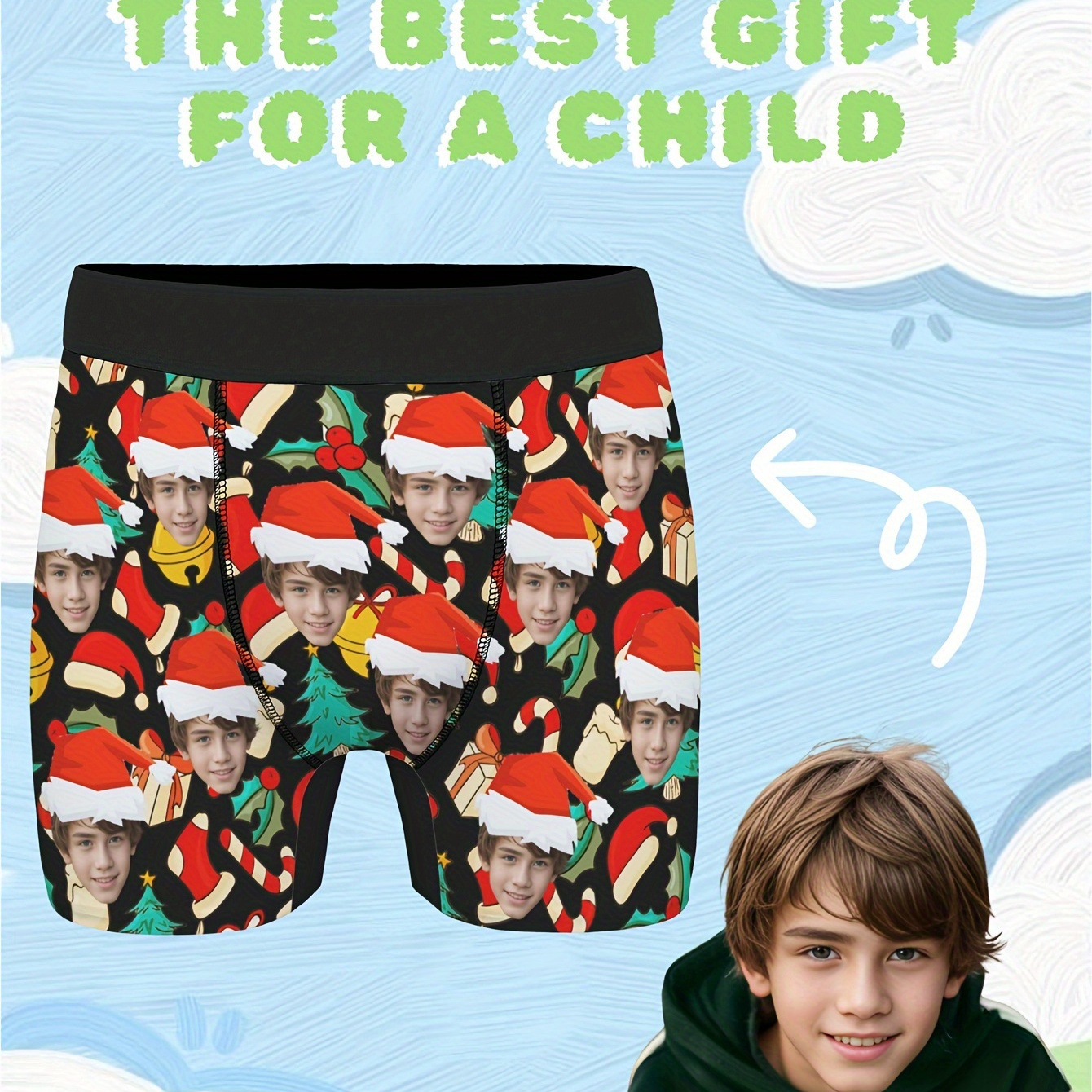 

Diy Customized Boys' Underwear, Customized Underwear With Head Photo, Novelty Underwear, Gift For