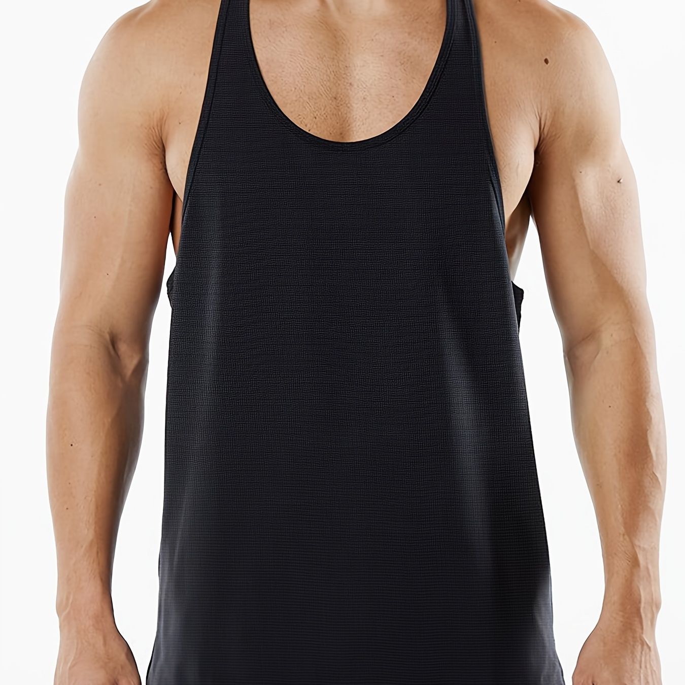 TEMU Breathable Lightweight Men's Solid Sleeveless Round Neck Tank Top For Outdoor Training Running Fitness