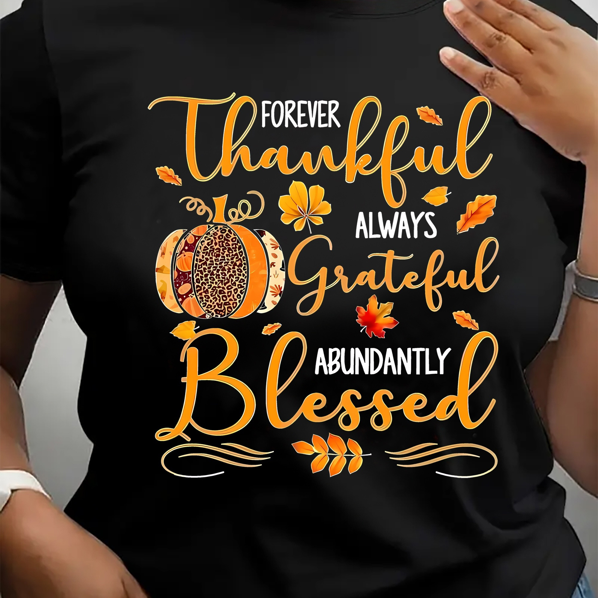 

Blessed & " Graphic Tee For Women - Casual Crew Neck, Short Sleeve, Breathable Polyester, Machine Washable, T-shirt