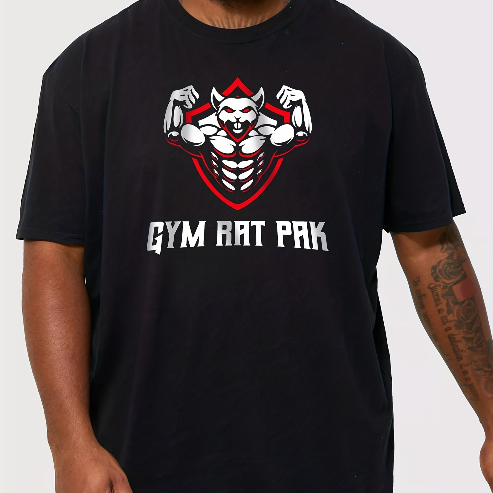 Camisetas Con Estampado Gym Rat Prk De Moda Informal Para Hombres, Camiseta  De Manga Corta Con Cuello Redondo Para Vacaciones De Verano De Talla Grande  - Para Hombre Fornido - Temu Spain