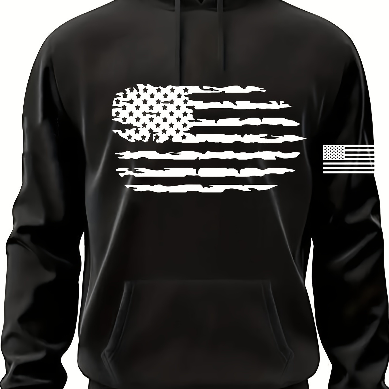 

Men's Us Flag Print Hoodies Fall Winter Hooded Sweatshirt For Sports/outdoor, Men's Clothing, Plus Size