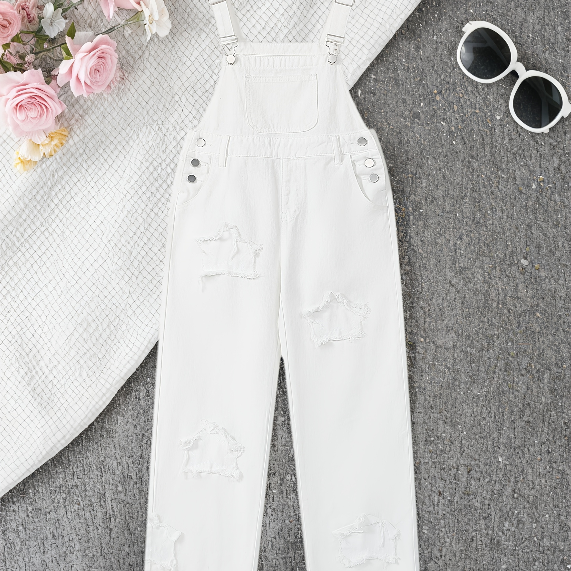 Jeans Childrens White Overalls Girls Denim Overalls Children