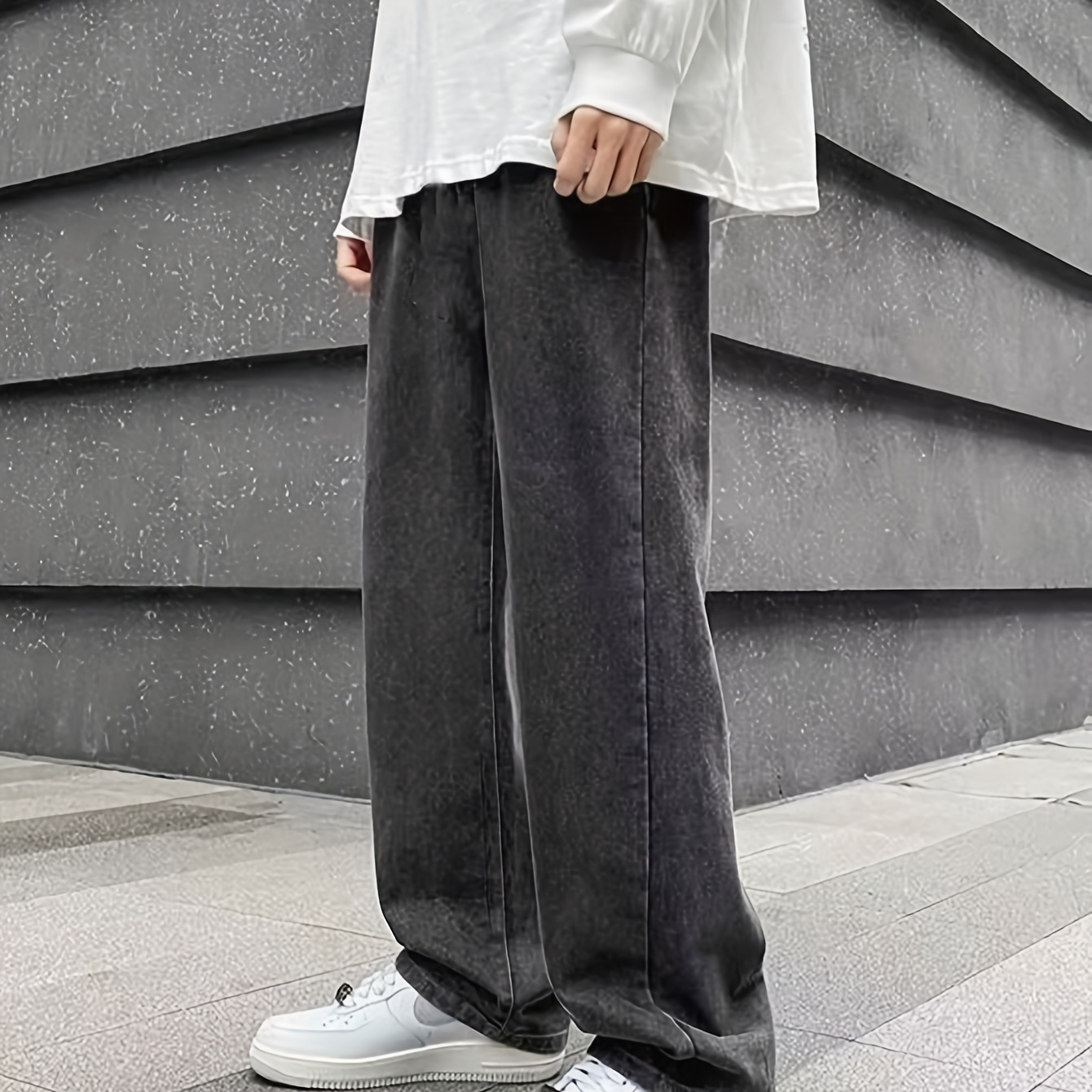 Men's Loose Fit Baggy Jeans Casual Street Style Comfy Denim - Temu Sweden