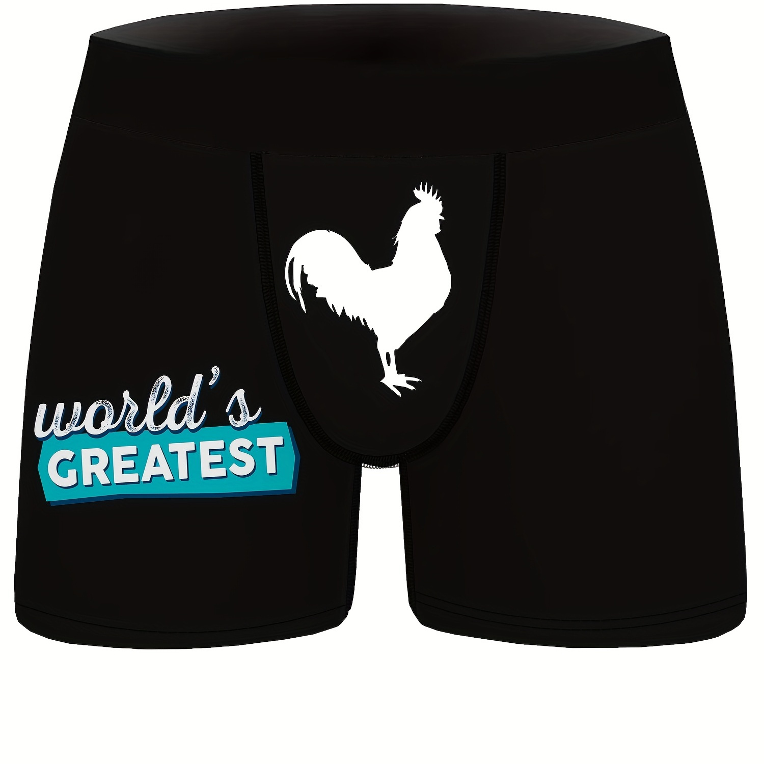 

Men's Cartoon Rooster Print Fashion Novelty Boxer Briefs Shorts, Breathable Comfy High Stretch Boxer Panties Underwear