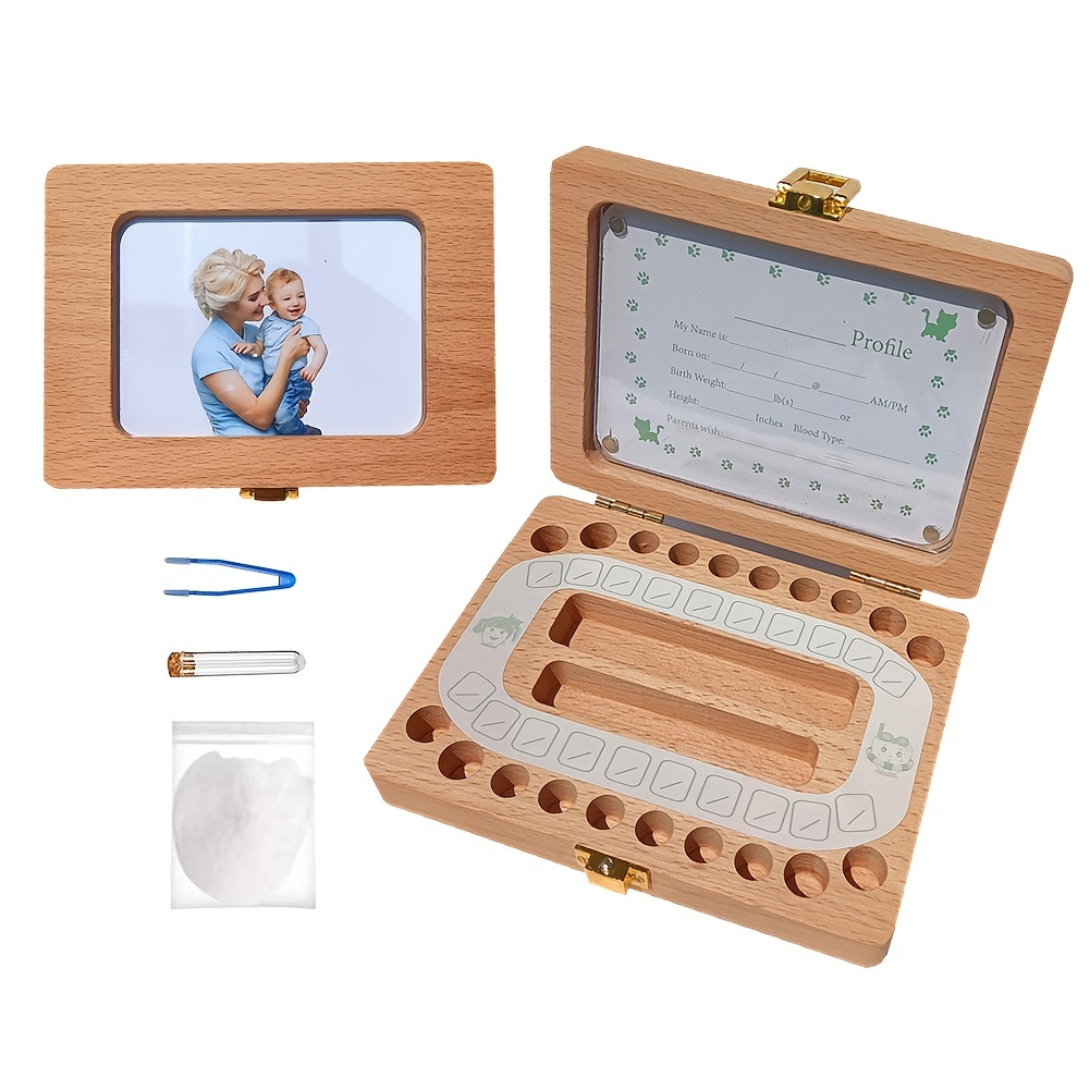 Baby Fairy Tooth Box Solid Wooden Teeth Boxes Teeth Storage Box Saver