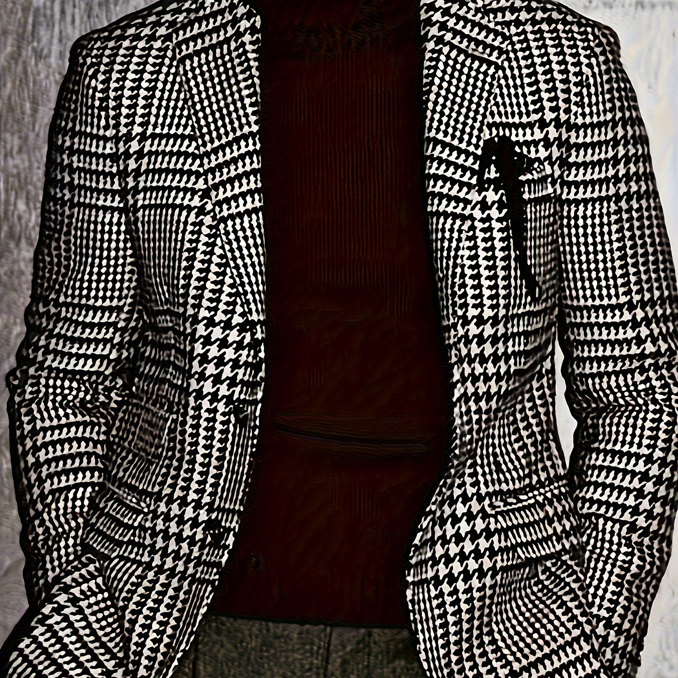 

1pc Blazer - Casual Polyester Suit Jacket With Lapel Collar, Button , Woven Fabric, Non-stretch - Regular Fit For Spring/fall Season