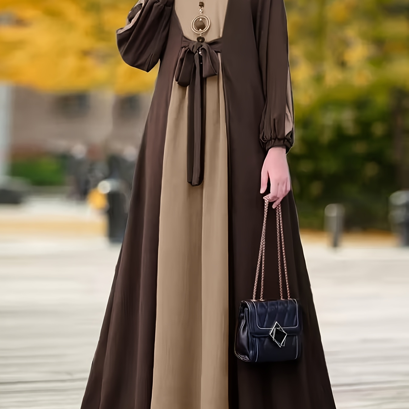 New Muslim Women'S Multi-Color Lace-Wrapped High-Waisted Abaya Dress, an Elegant Daily Commuting Dress for The Middle East, a Muslim Elegant Daily Robe, Ramadan, Arab Clothing