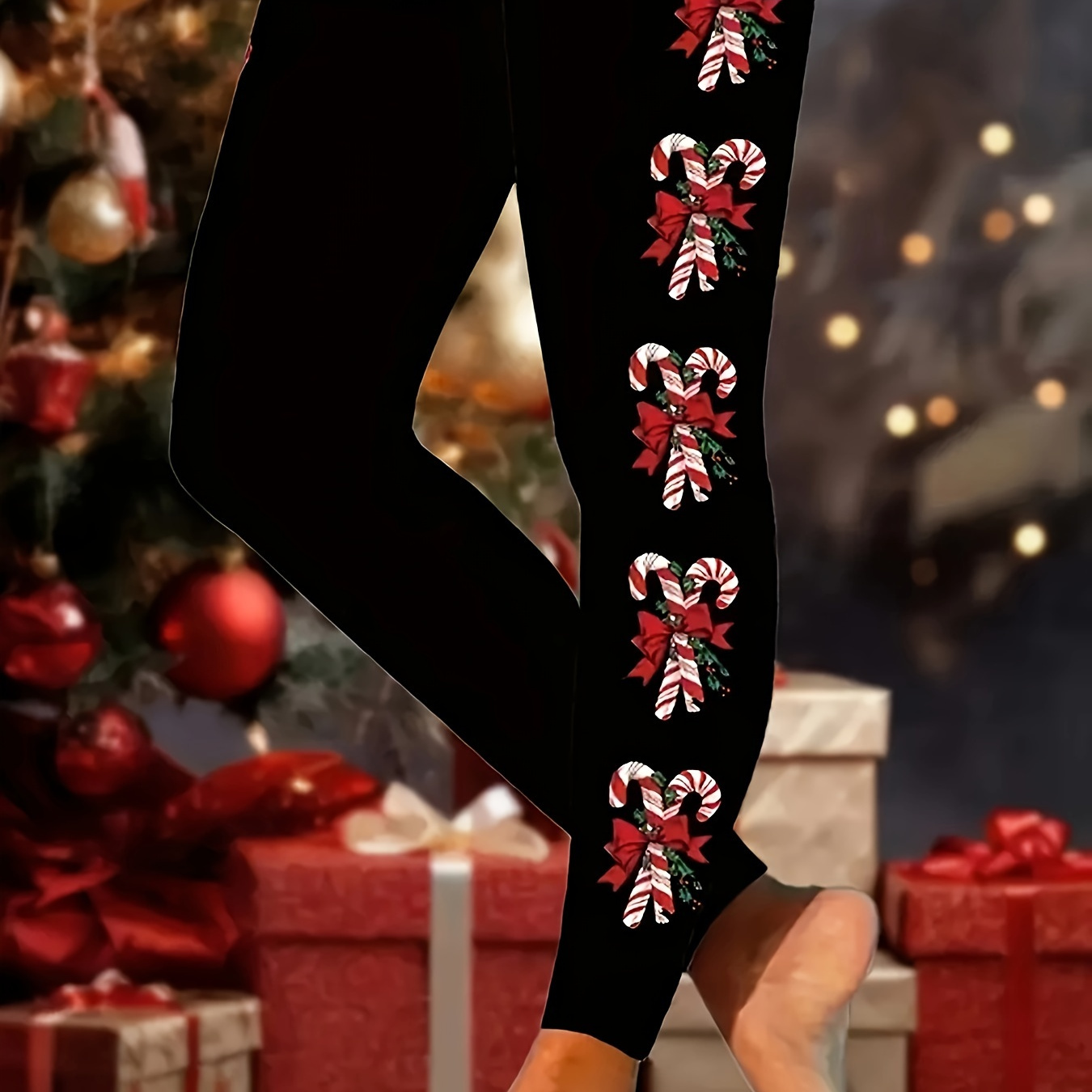 

Christmas Leggings, Waist Stretchy Leggings, Women's Clothing