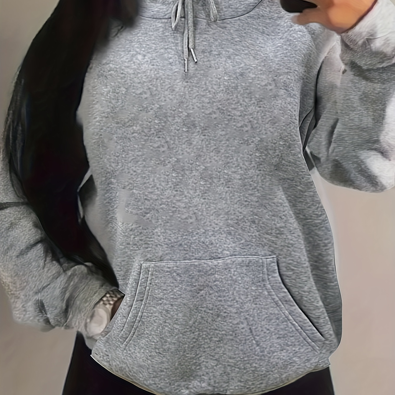 

Women's Casual Sports Hooded Sweatshirt, Comfortable And Fashionable, Suitable For Sports And Daily Life, Solid Color