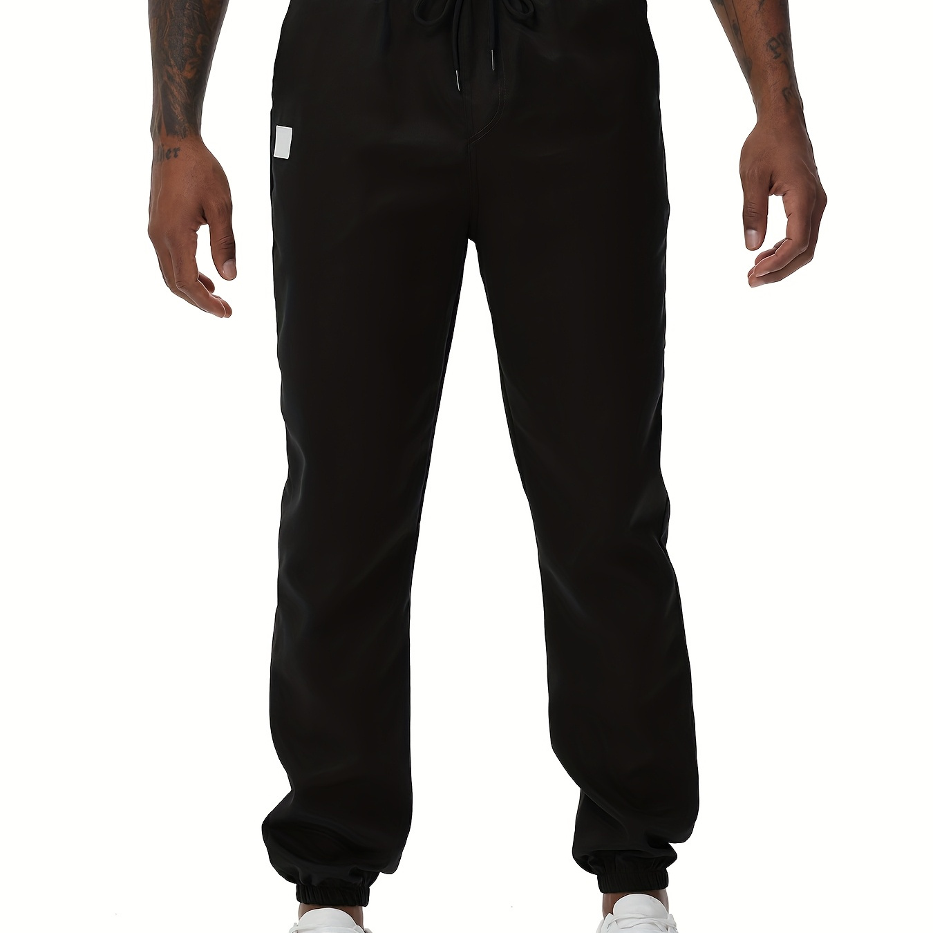 

[ d'] Pantalon pour Homme avec Cordon de Serrage et Poches - Confortable, Pantalon de Sport Décontracté pour l'Extérieur, Polyester, Lavable en Machine