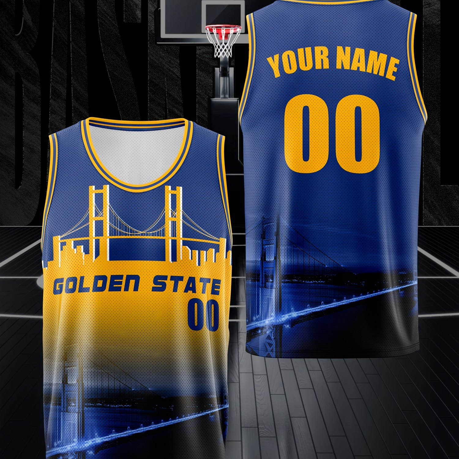 

Men's Customized Name & Number Sleeveless Basketball Tank Top, Tailored To Your Preference, Breathable Comfy Top For Summer Sport