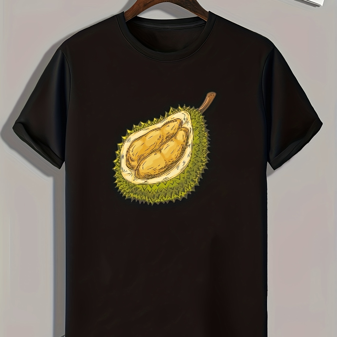 

Durian Print, Men's Graphic T-shirt, Casual Comfy Tees For Summer, Mens Clothing