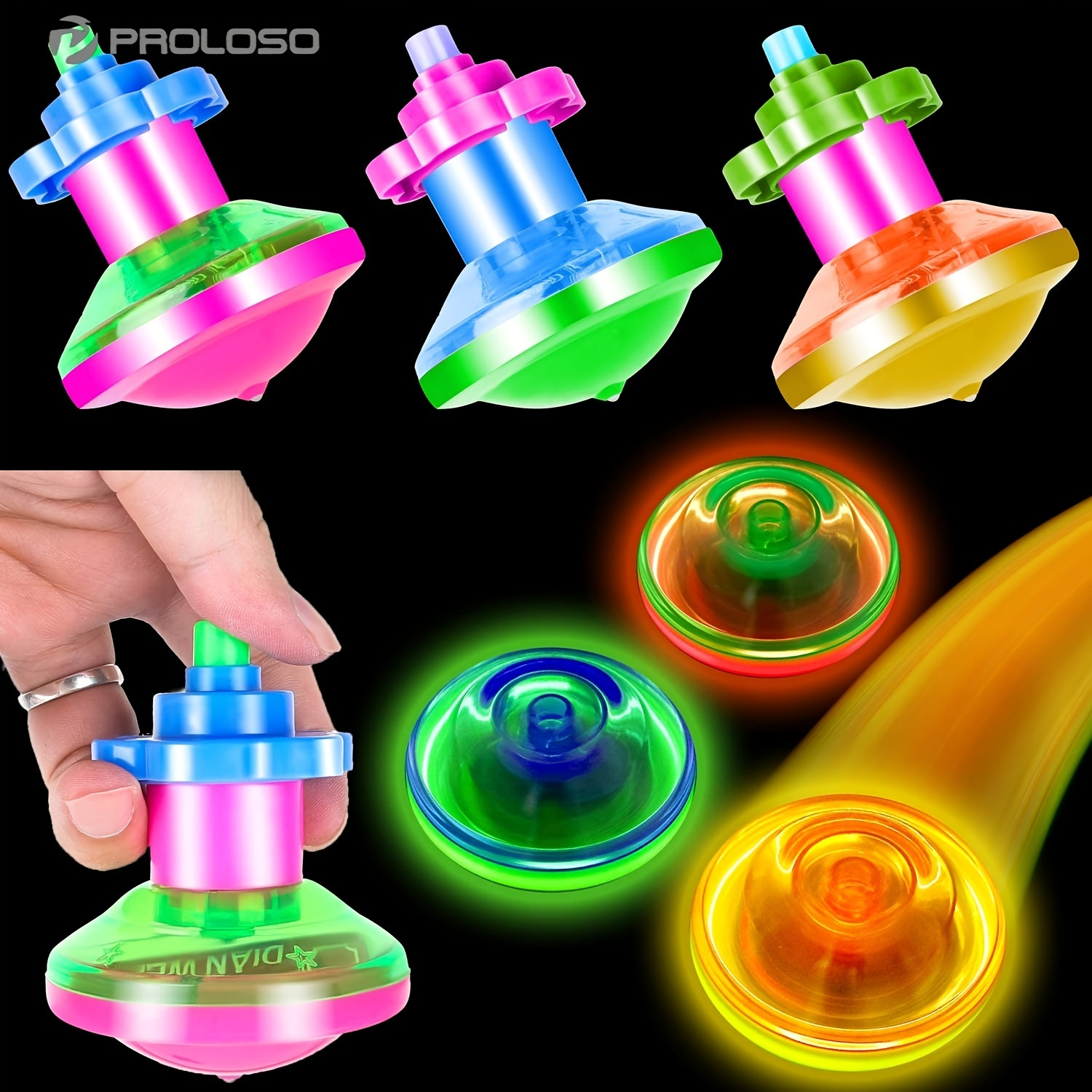 Jouets 3pcs, Cadeau De Fête Avec Clignotant Led, Toupie Avec Gyroscope,  Nouveauté - Jouets Et Jeux - Temu France