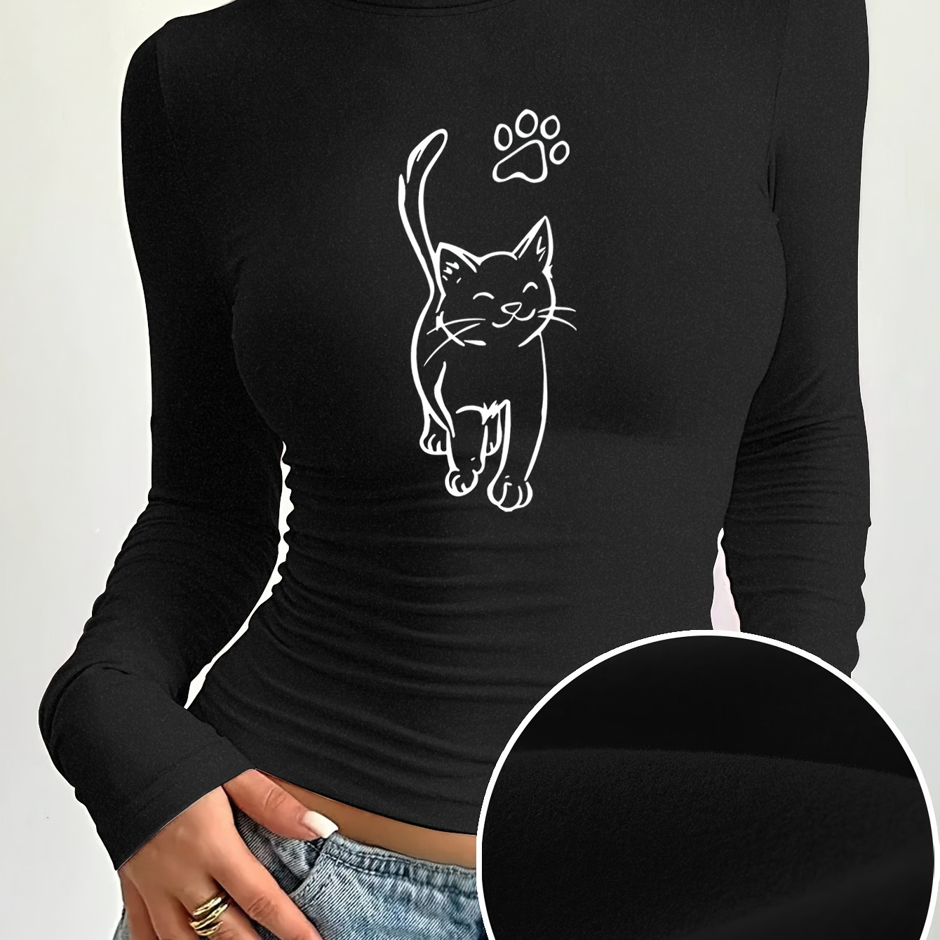 

[top-] Fleece-lined Top Cat - Long , , & For Fall/ - 's Knitwear