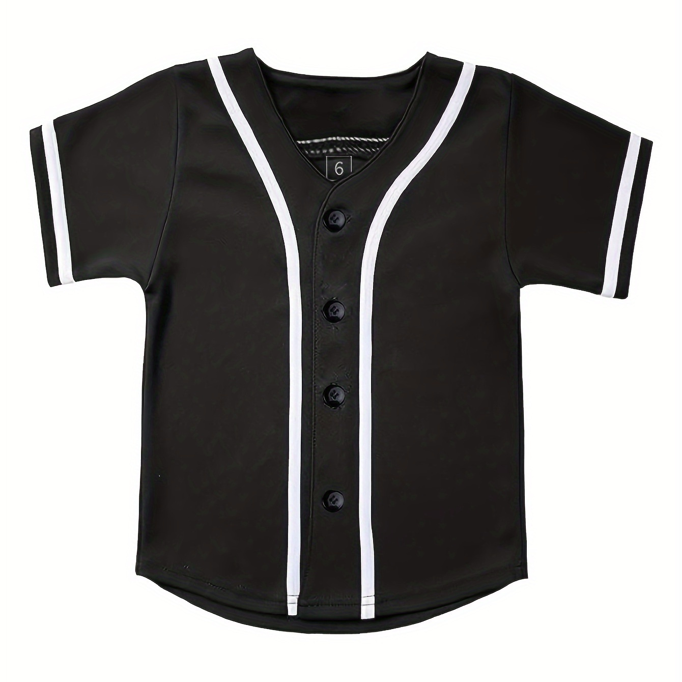 

Girl's Button Up Baseball Jersey, Casual Short Sleeve Sport T-shirts Top, Comfy Summer Girl's Clothing