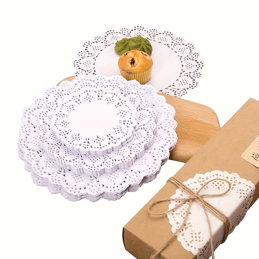 White Lace Paper Doilies Flower Bottom Paper Placemats Pad - Temu