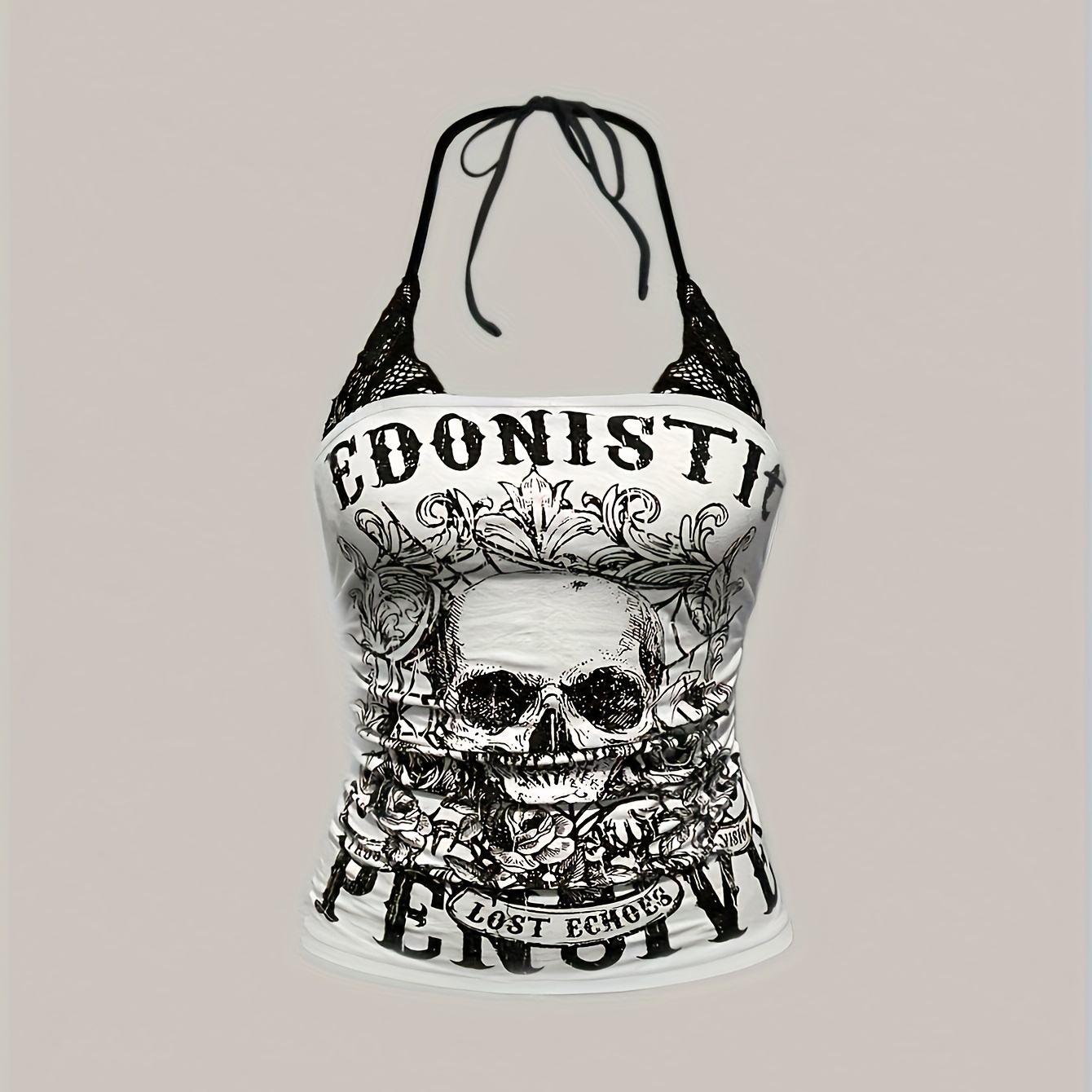 punk womens y2k concert outfit punk skull print camisole - Temu Canada