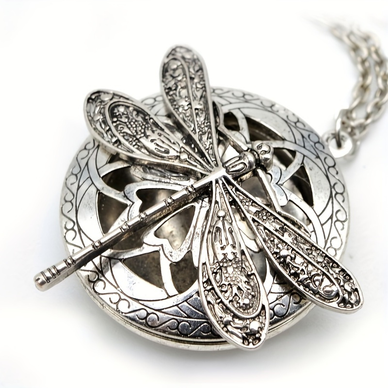 1 Pc Dragonfly Essential Oil Pendant Necklace For Mama's Mother's Day Gift Vintage Dragonfly Locket