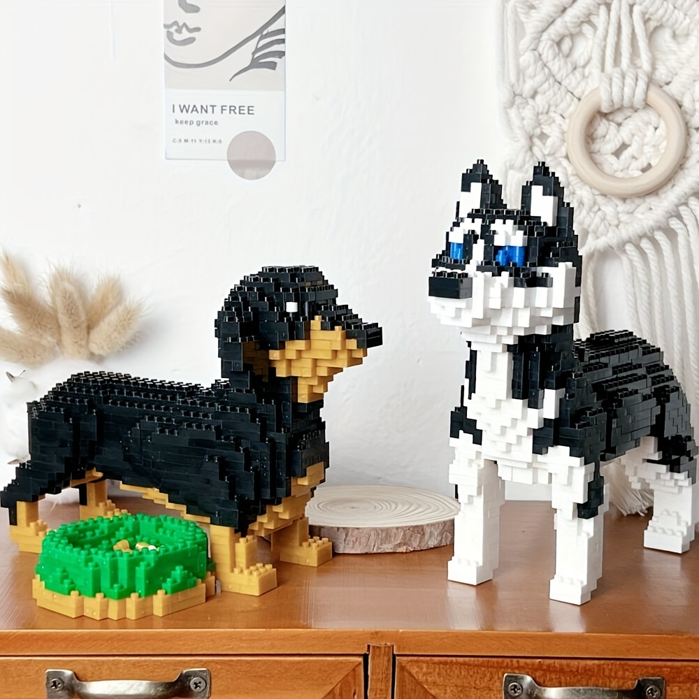 Dachshund Dog 3D Puzzle 2100 pcs Mini Blocks Animal Building Blocks Set -  Your Very Own Mini Pet Companion Mini Block Gift Kit - for Kids and Adults