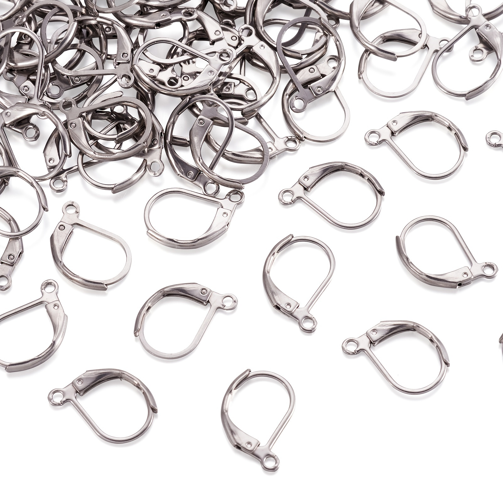 10pcs 316 Stainless Steel Earring Hooks Hypoallergenic Coil Ear Wires  Silver