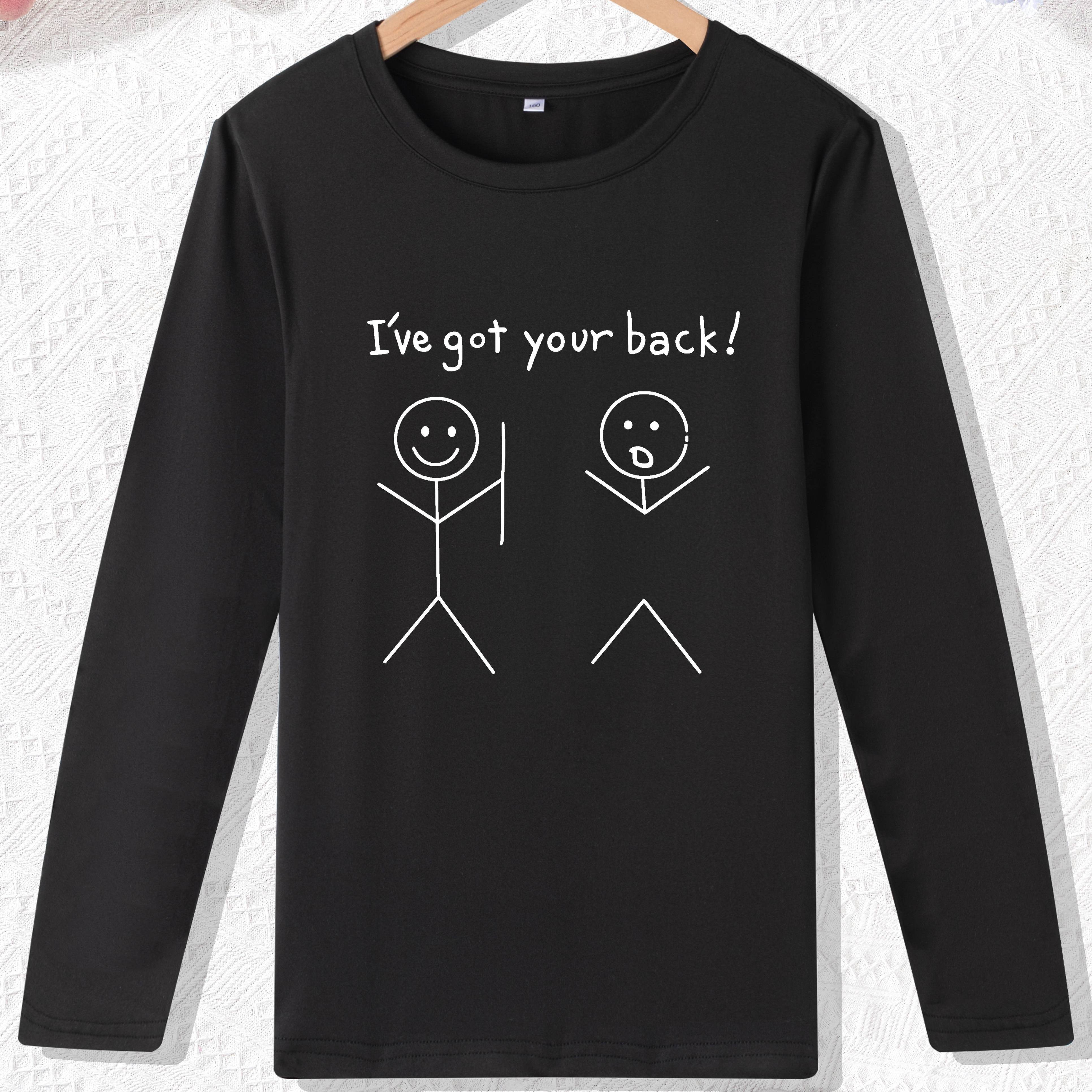 

Boy's Creative T-shirt, Funny Comfortable Long Sleeve Crew Neck Comfortable Top