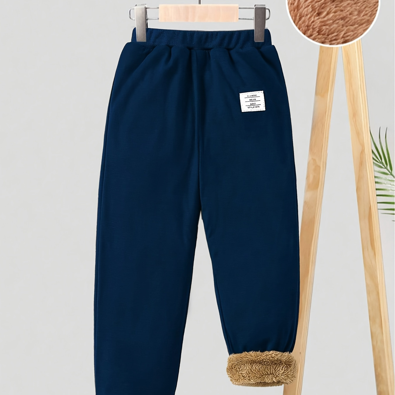 

Girls Casual & Warm & Thermal Plush Lined Sweatpants For Fall & Winter