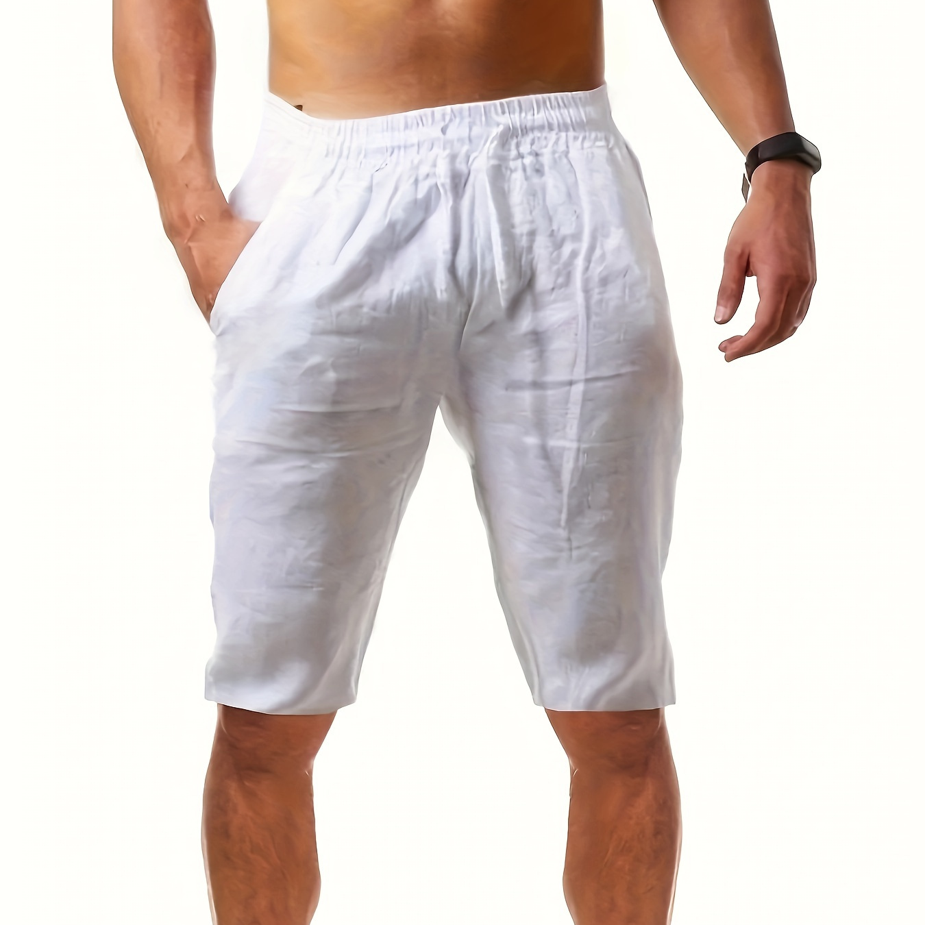 

Men's Comfy Cotton Shorts, Summer Drawstring Casual Loose Shorts, Men's Summer Clothing, As Gifts For Men Daily Leisure Outdoors