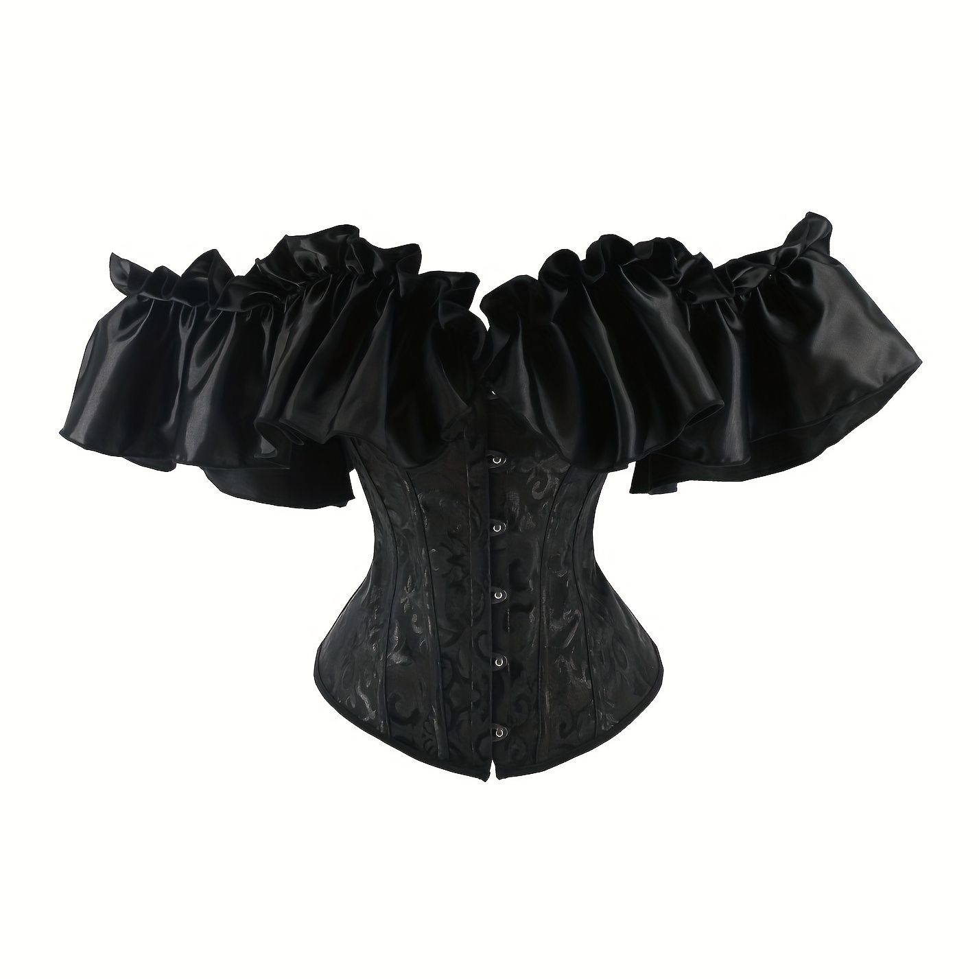 

Off-shoulder Lace Up Corset Top, Stylish Ruffle Trim Bodice Top, Women's Clothing