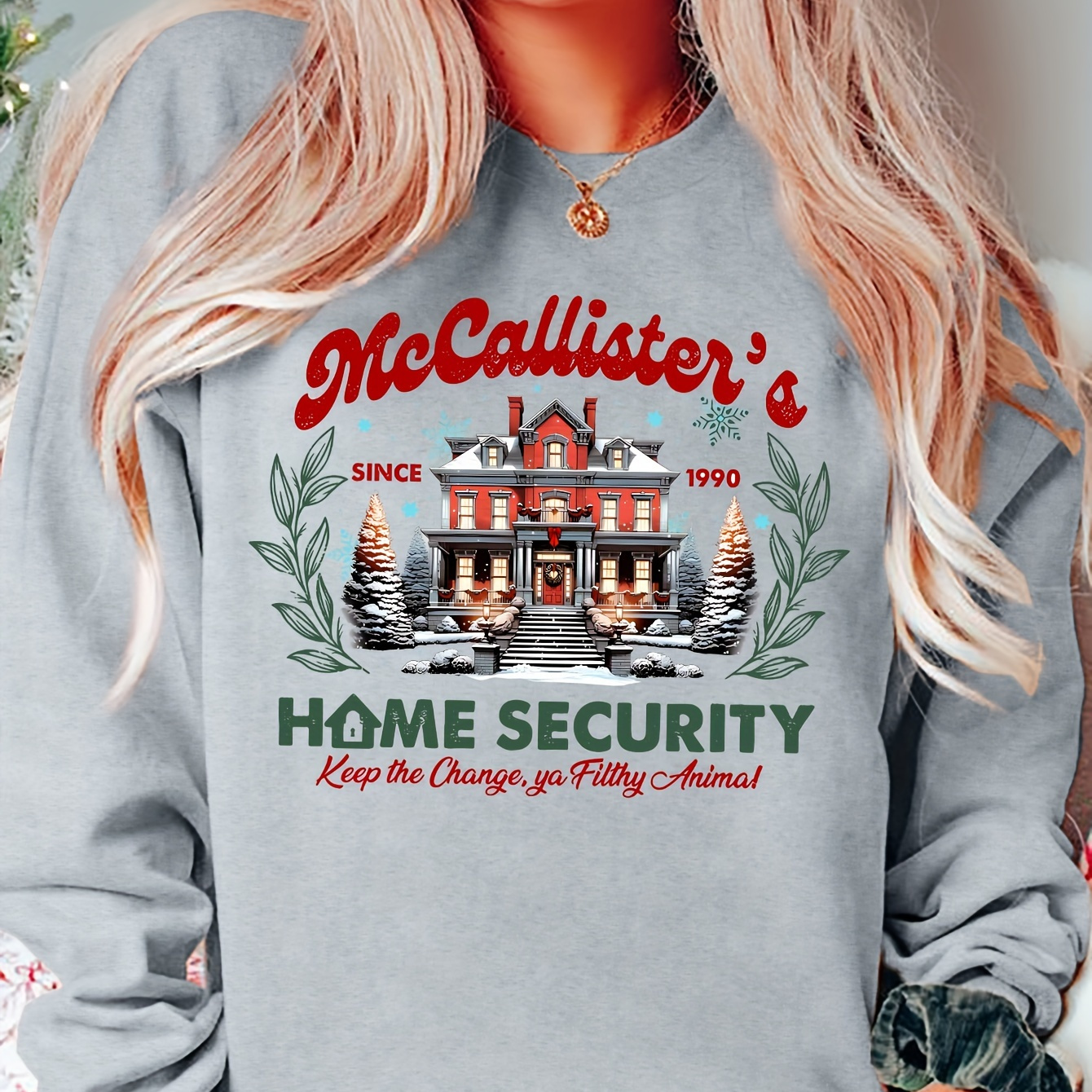 

Christmas Sweatshirt, Long Pullover Sweatshirt For Fall & , Women's Clothing