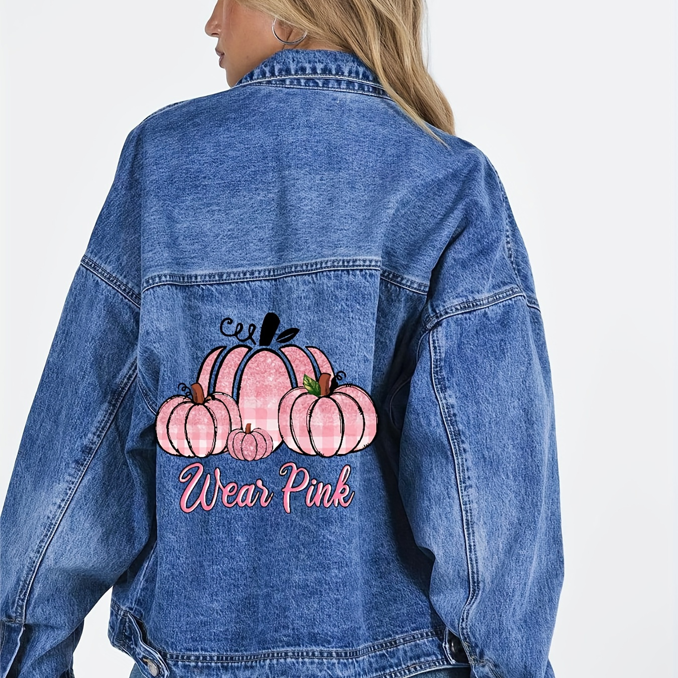  Denim Jacket For Women Lapel Single Breasted Halloween Costumes  Pumpkin Sequin Jackets For Women With Pocket : Clothing, Shoes & Jewelry