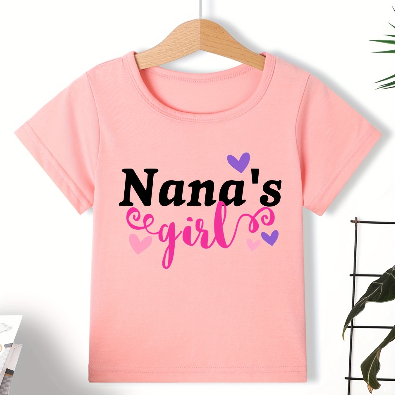 

Nana's Girl Print Short Sleeve T-shirt Girls Comfy Tees Summer Clothes Christmas Gift