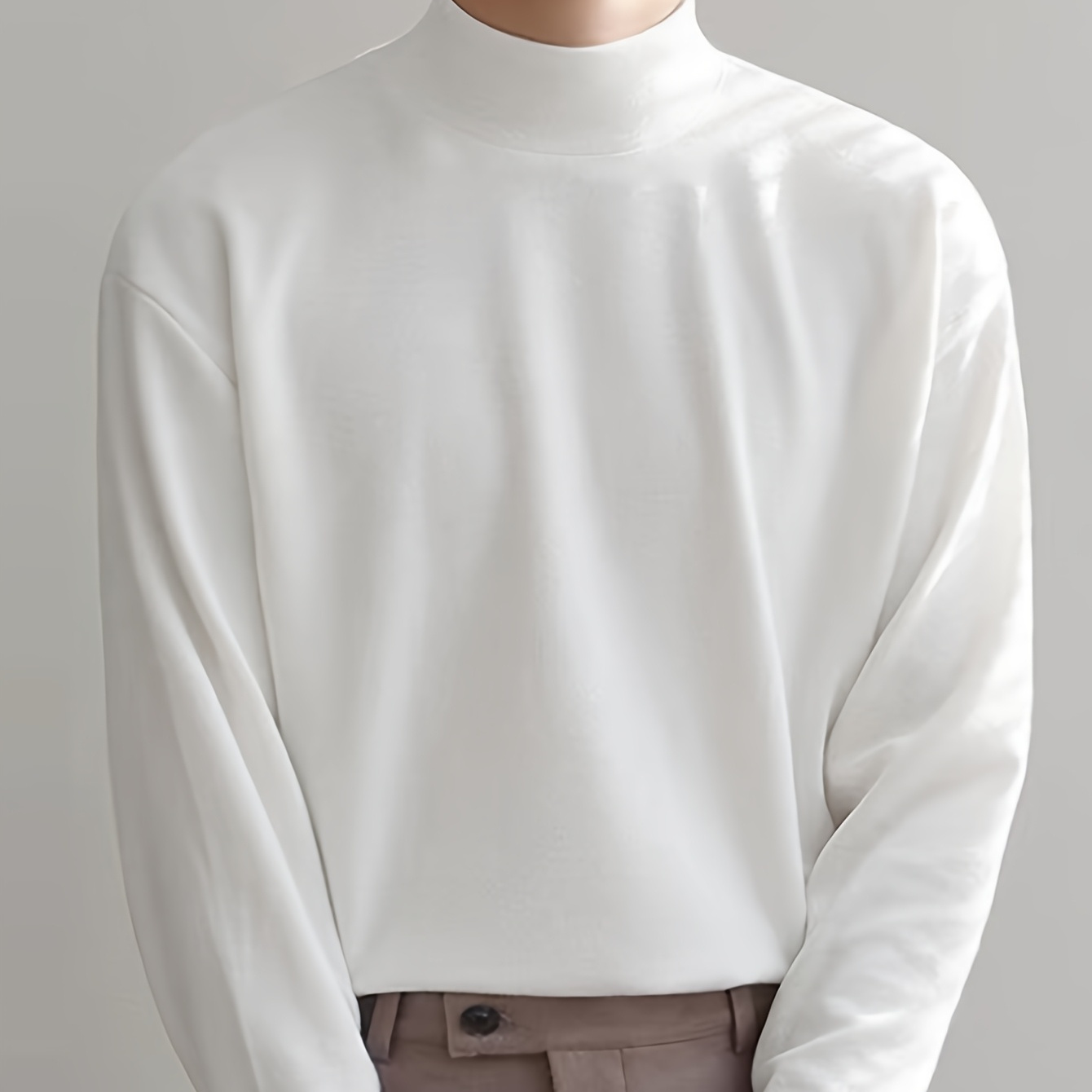 

Long Sleeve Turtleneck Tee - , , For Layering