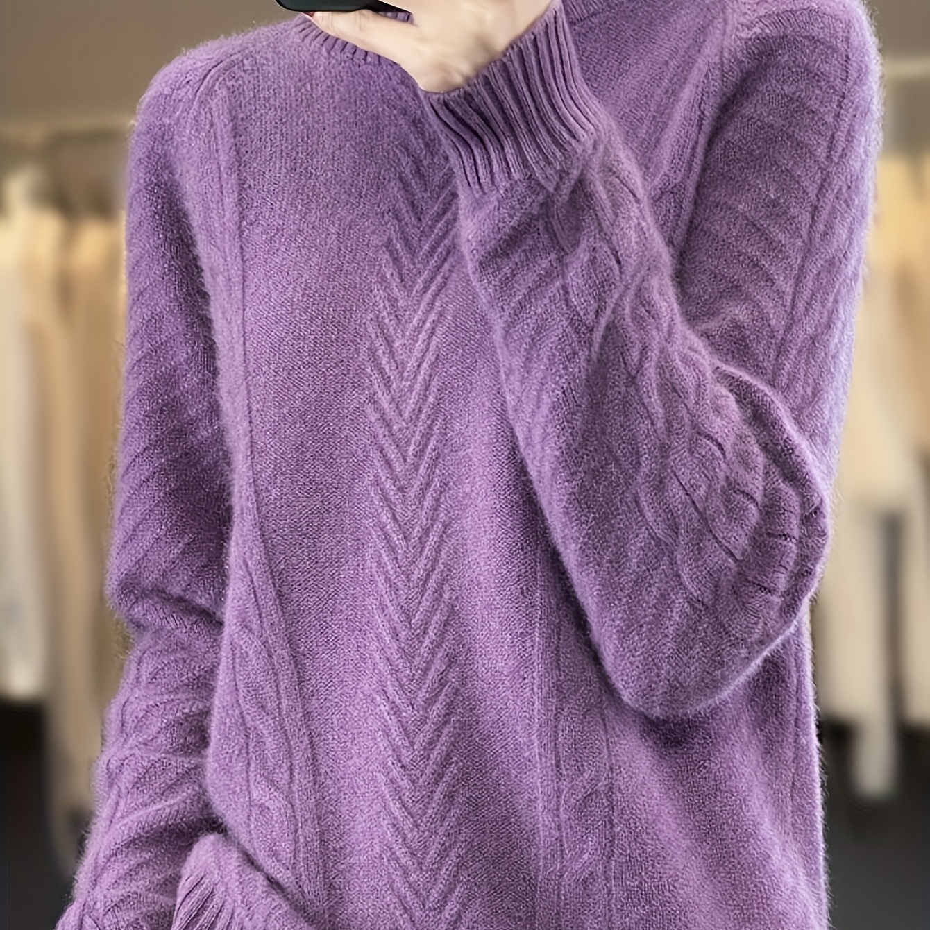 

Cable Knit Sweater, Long Sweater For Fall & , Women's Clothing