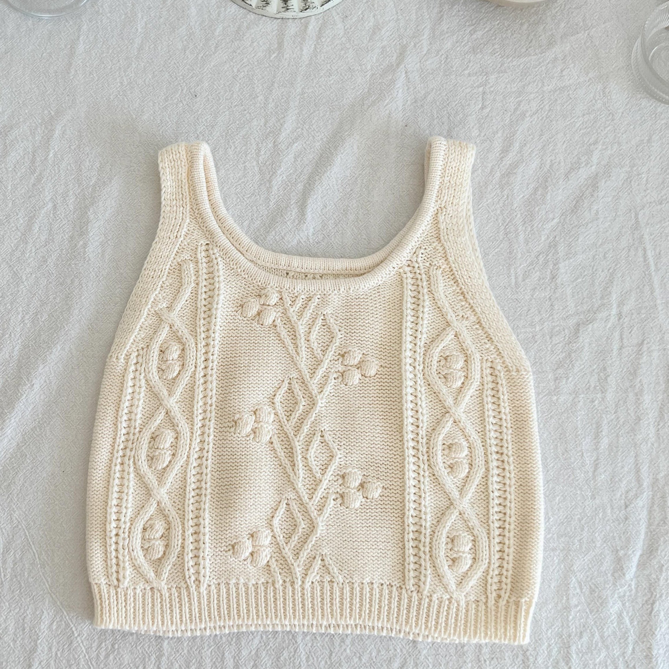 

Adorable Baby Girl's Knitted Vest, Bottoming Crop Top & Casual Blouse Set