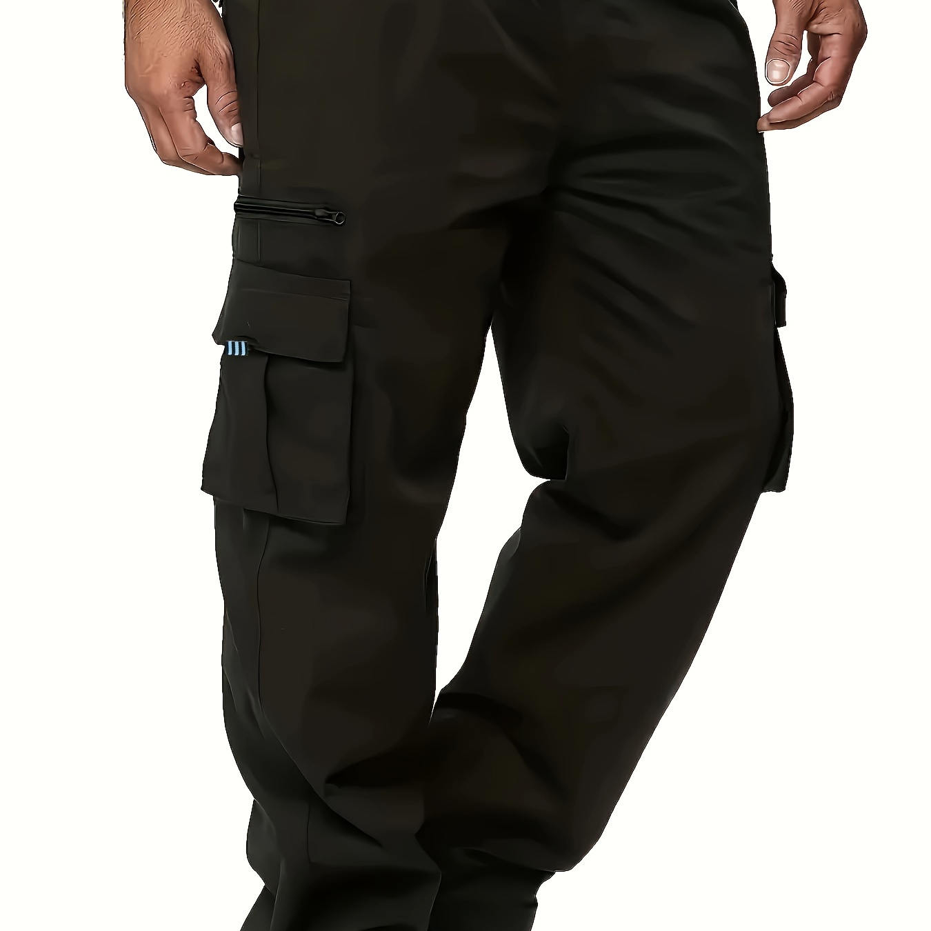 

Plus Size Men's Loose-fit Cargo Pants With Multiple Pockets, Casual Wear