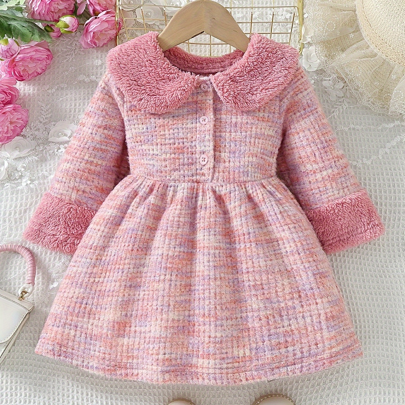 

Robe élégante et chaude en tricot à manches longues pour bébé, vêtements pour filles de 0 à 3 ans, pour l'automne/printemps, comme cadeau