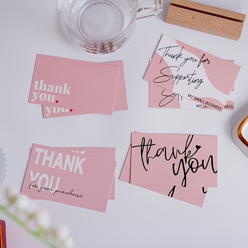 50PCS Pattern Random Thank You Cards Are Suitable For Sending Relatives And Friends On Women's Day, Mother's Day, Father's Day, And Thanksgiving Day