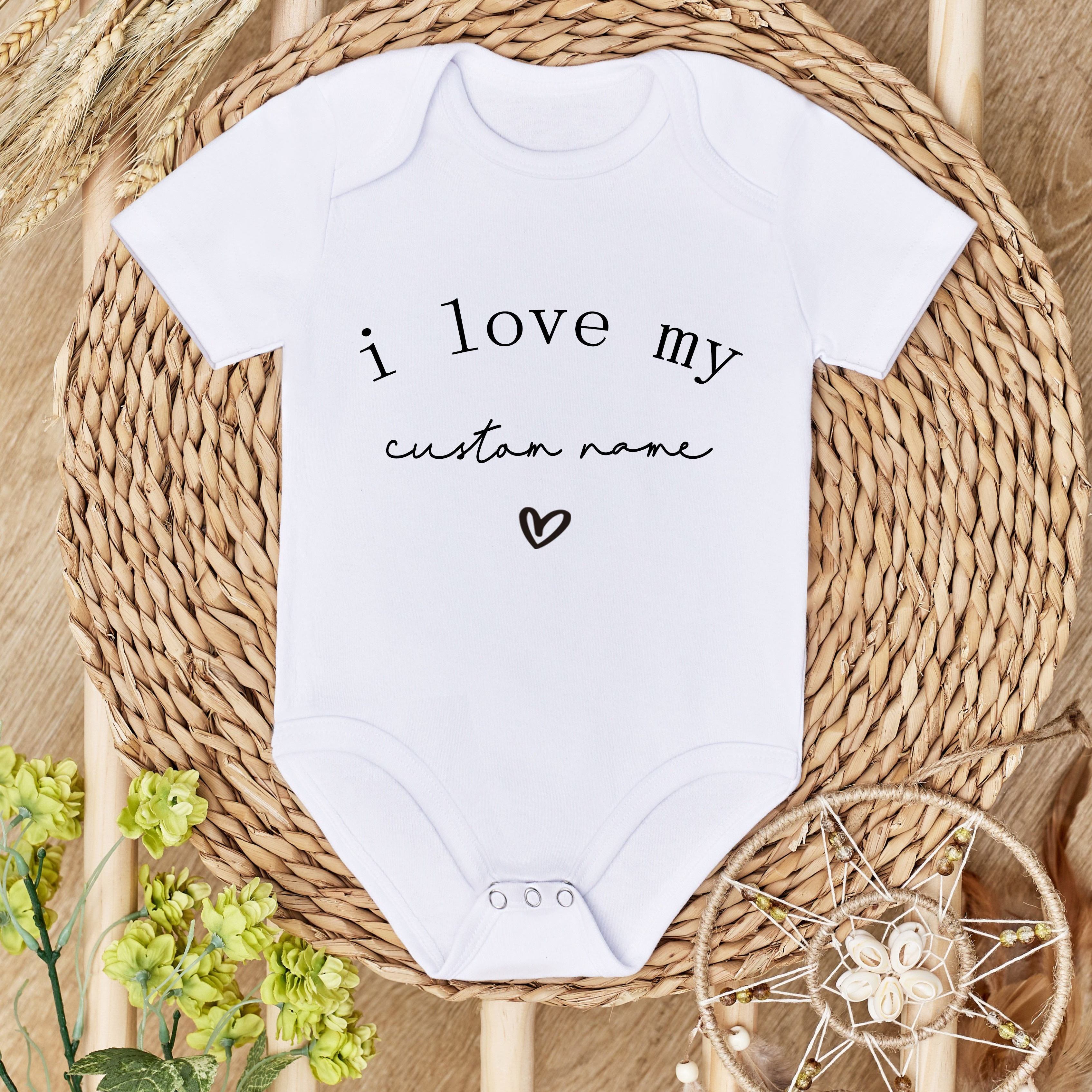 

Baby Boy's Personalized Text Print Romper, Summer Short Sleeves Onesies For Newborn Infant