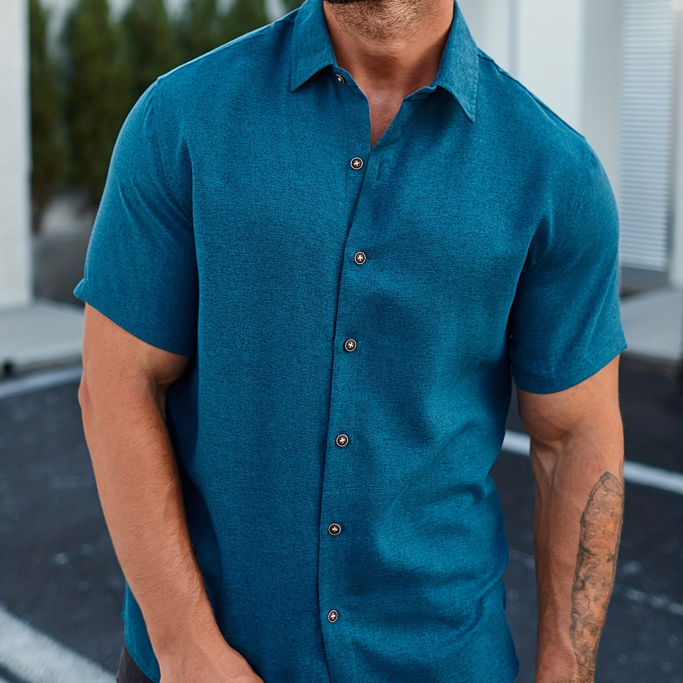 

Men's Casual Short Sleeve Shirt, Men's Shirt For Summer Vacation Resort, Tops For Men, Gift For Men
